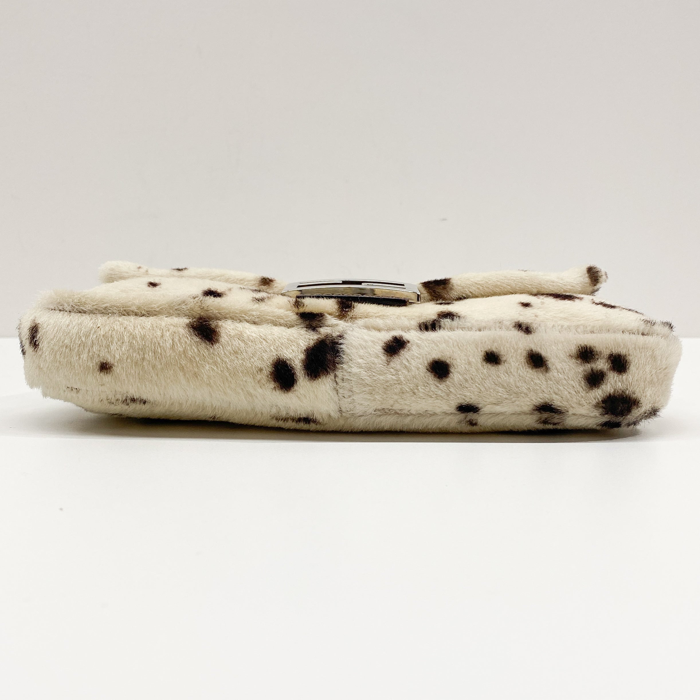 Baguette Brown Cow Print Pony Hair Shoulder Bag