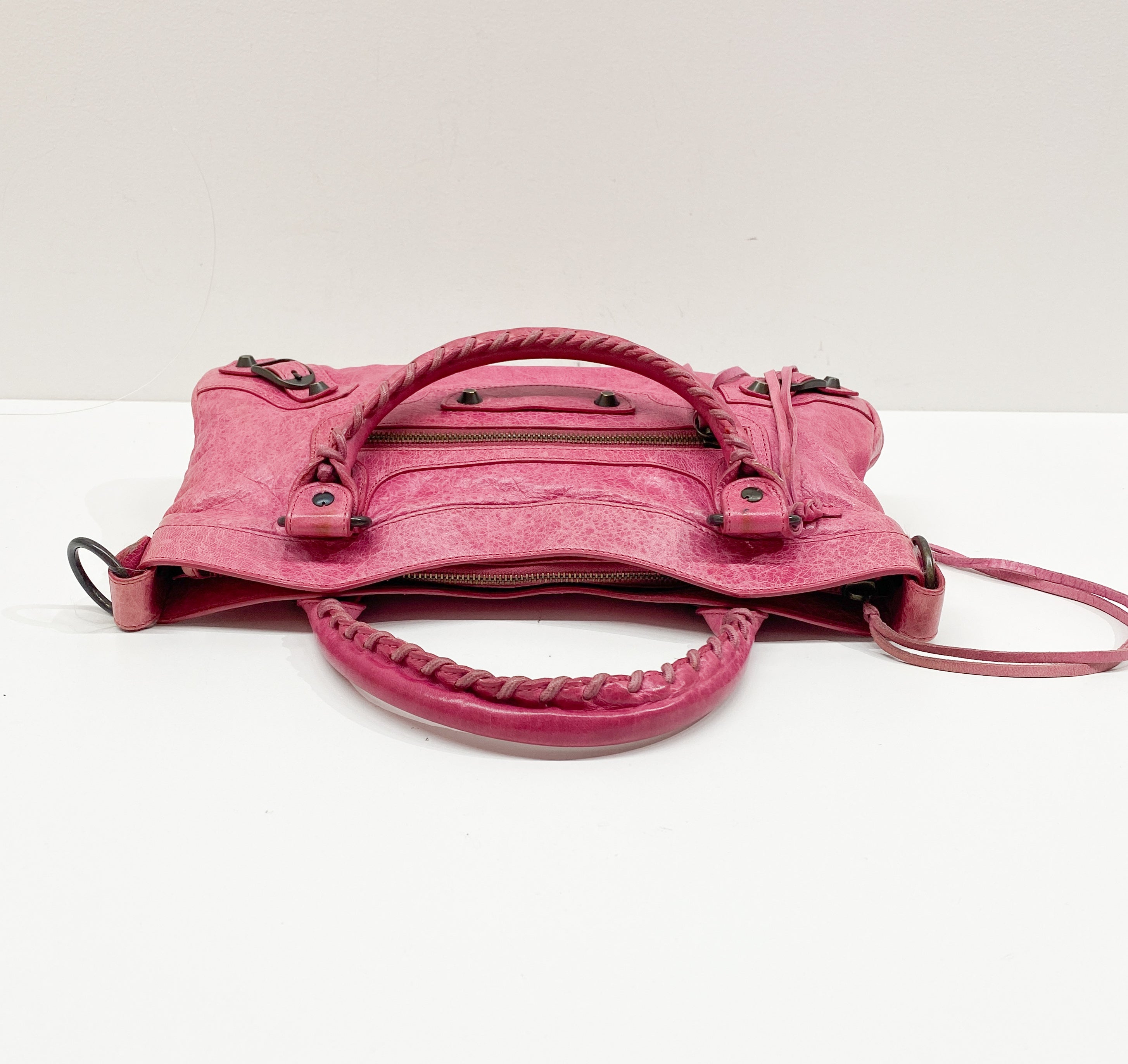 The First Pink Leather Hand Bag