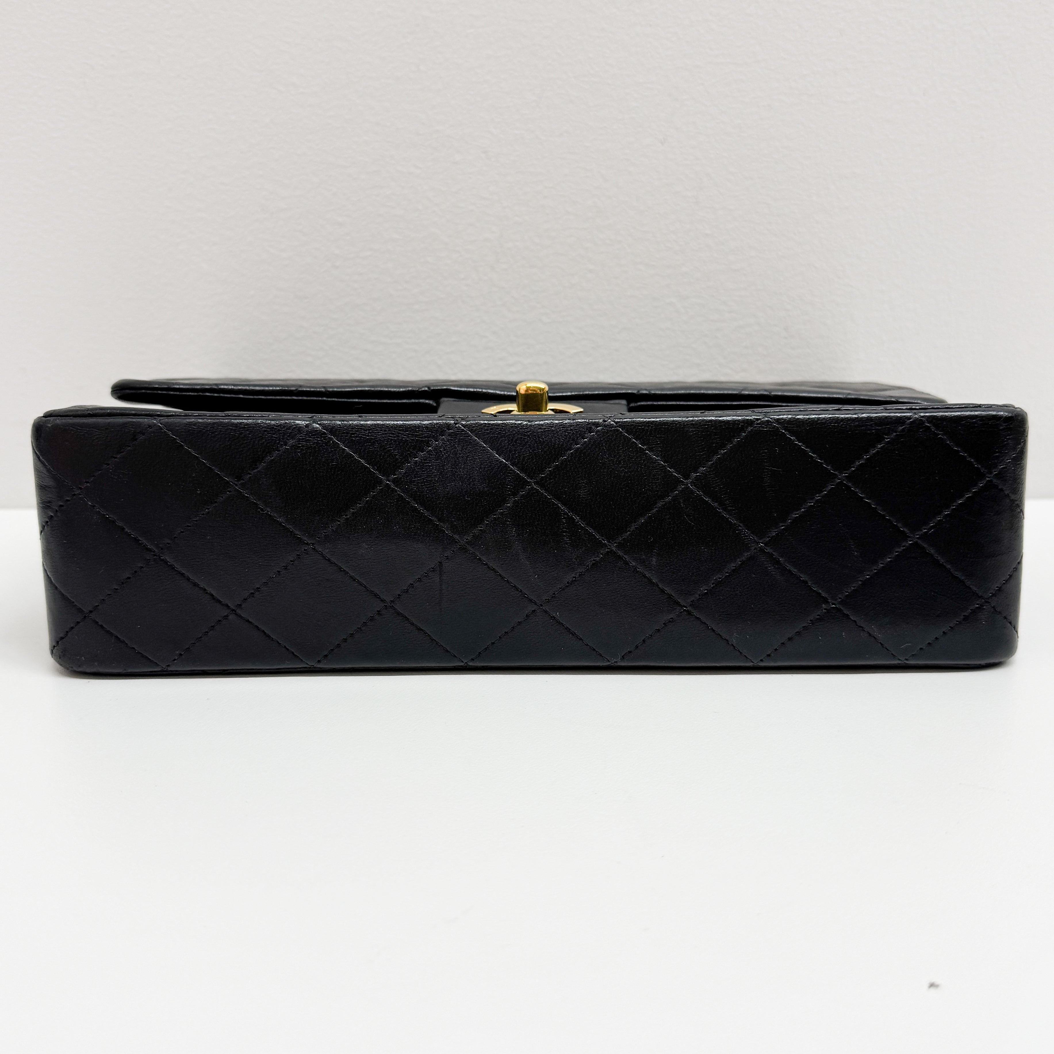 Classic Flap Black Lambskin Leather Shoulder Bag