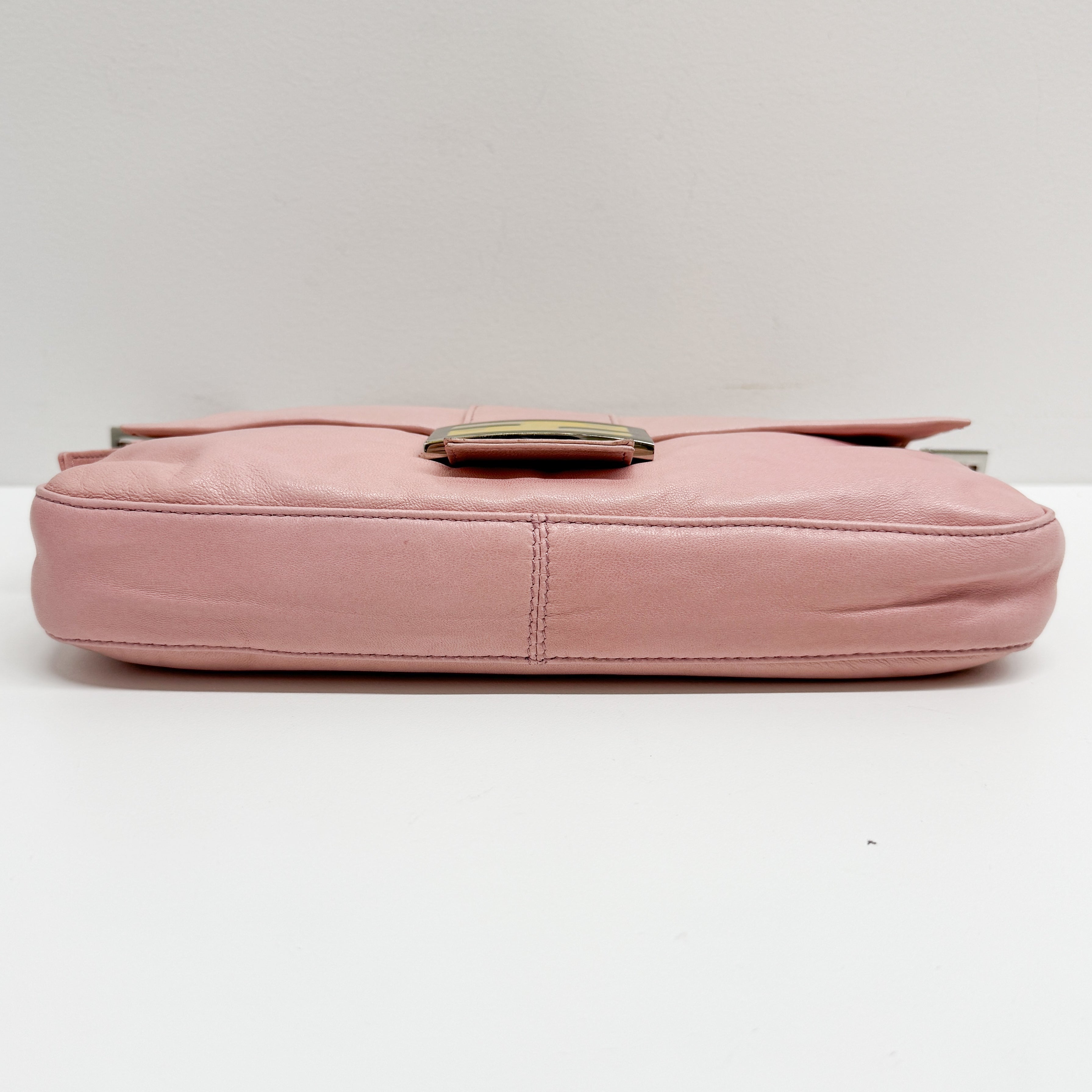 Baguette Pink Leather Shoulder Bag