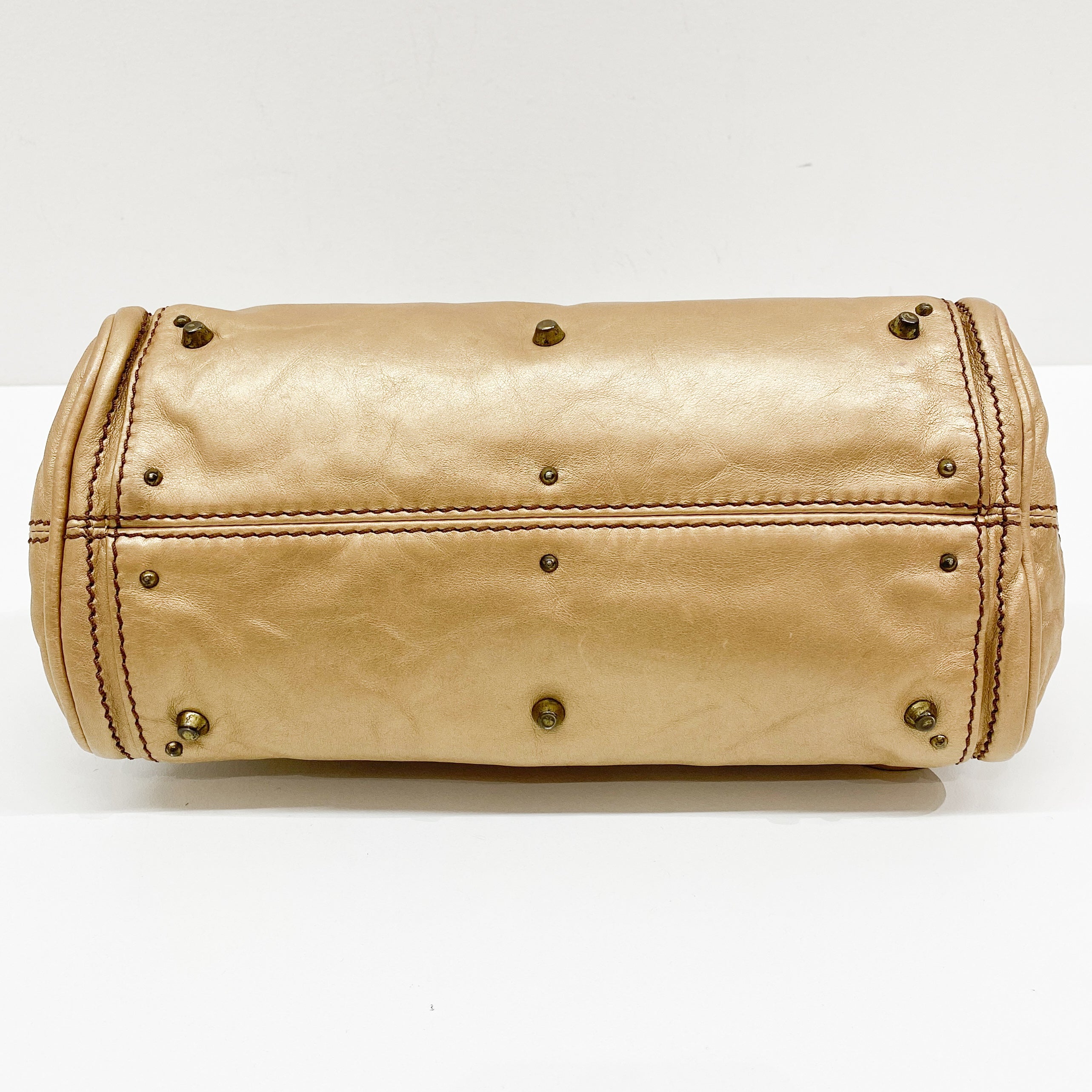Paddington Mini Gold Leather Shoulder Bag