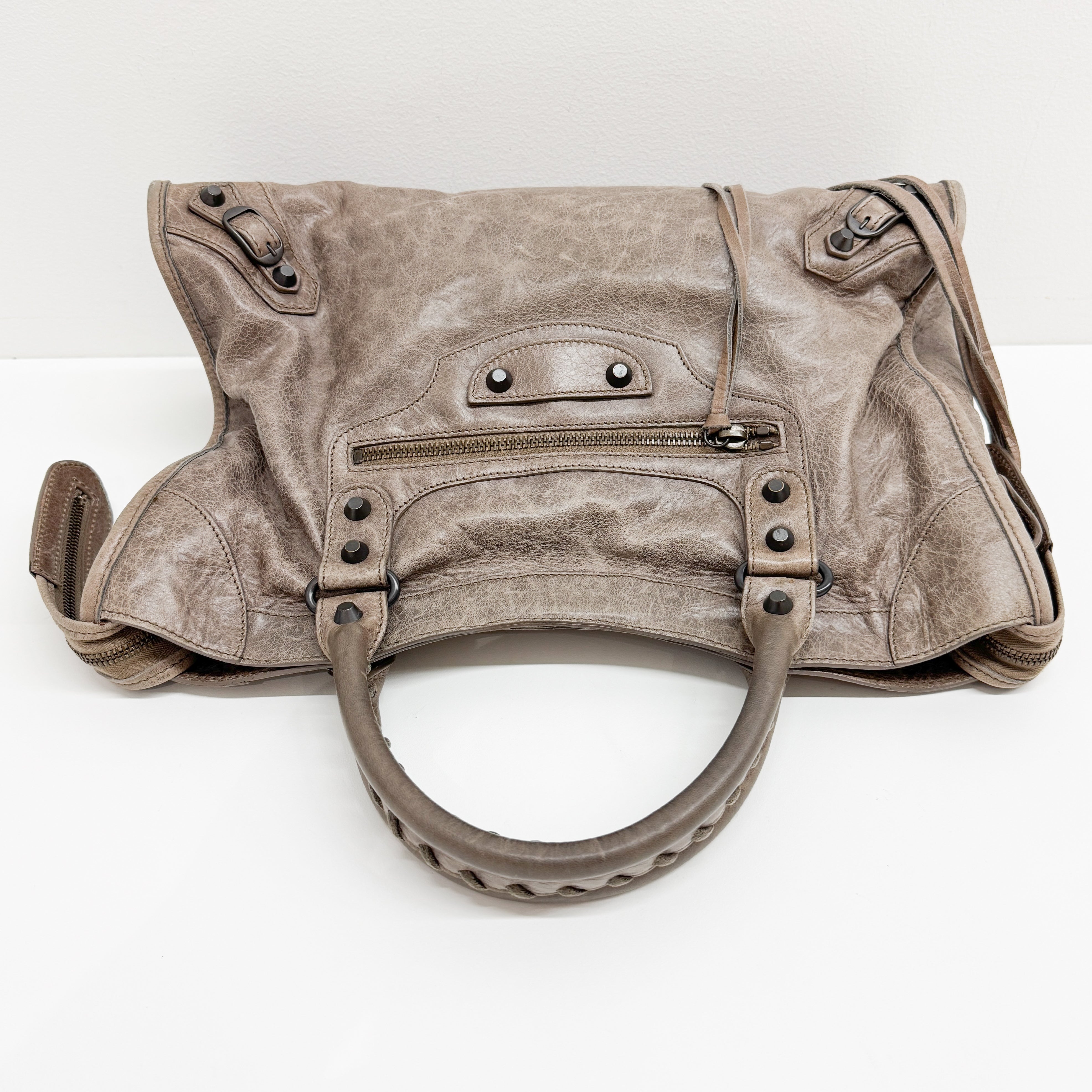 The City Brown Leather Two Way Bag