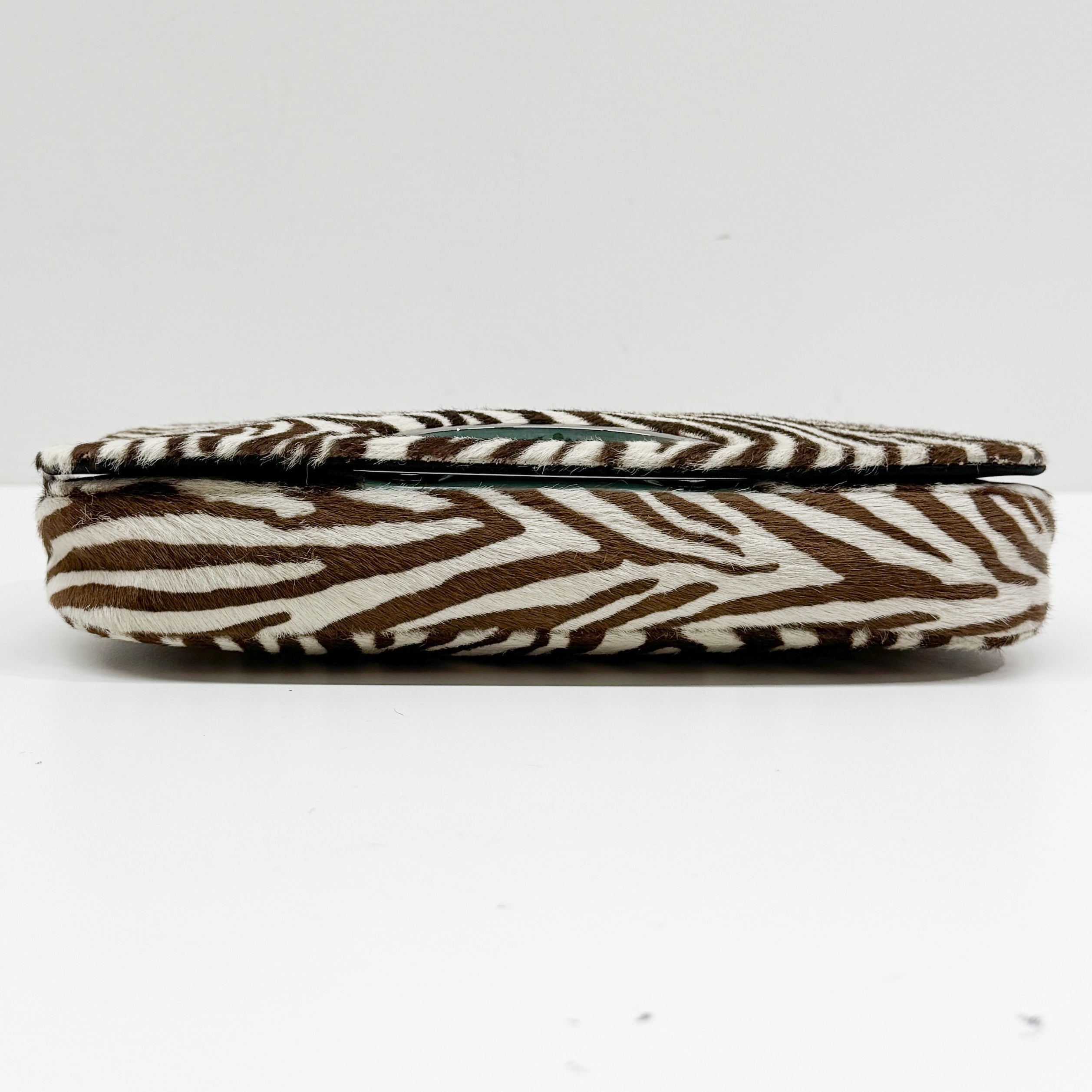 Limited Edition Malice Pearl Zebra Print Pony Hair Shoulder Bag