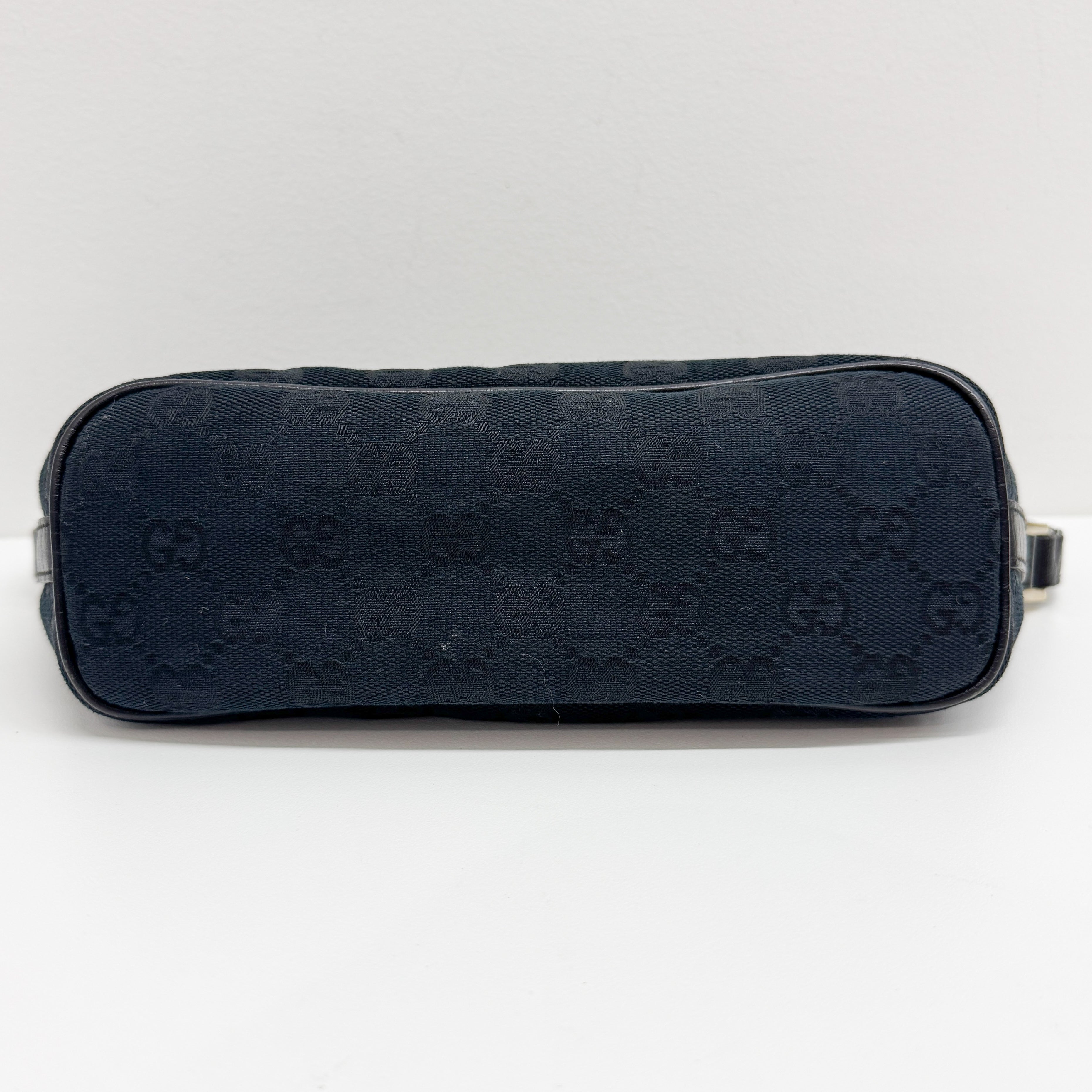 GG Black Canvas Boat Shoulder Bag