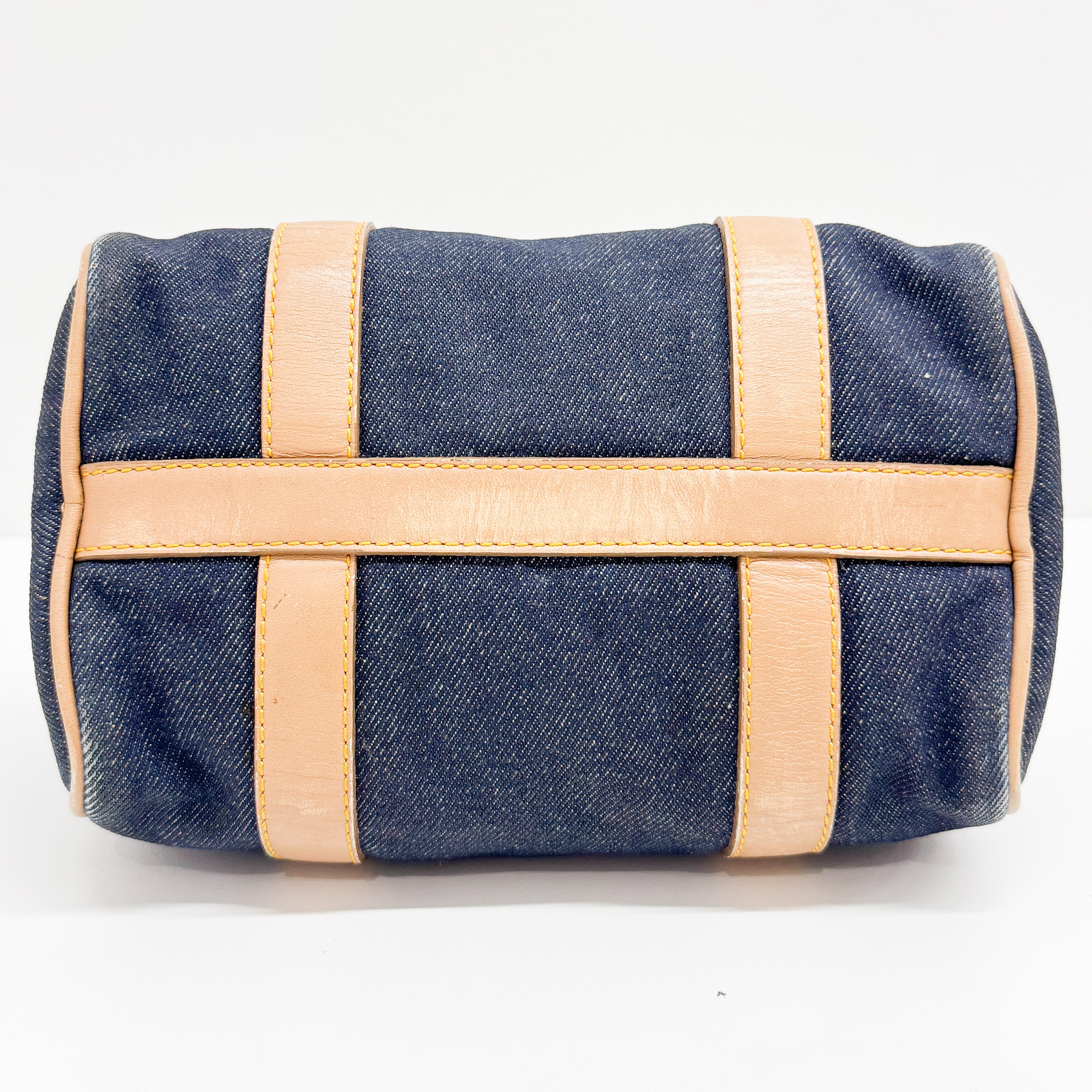 Mini Boston Blue Denim Hand Bag