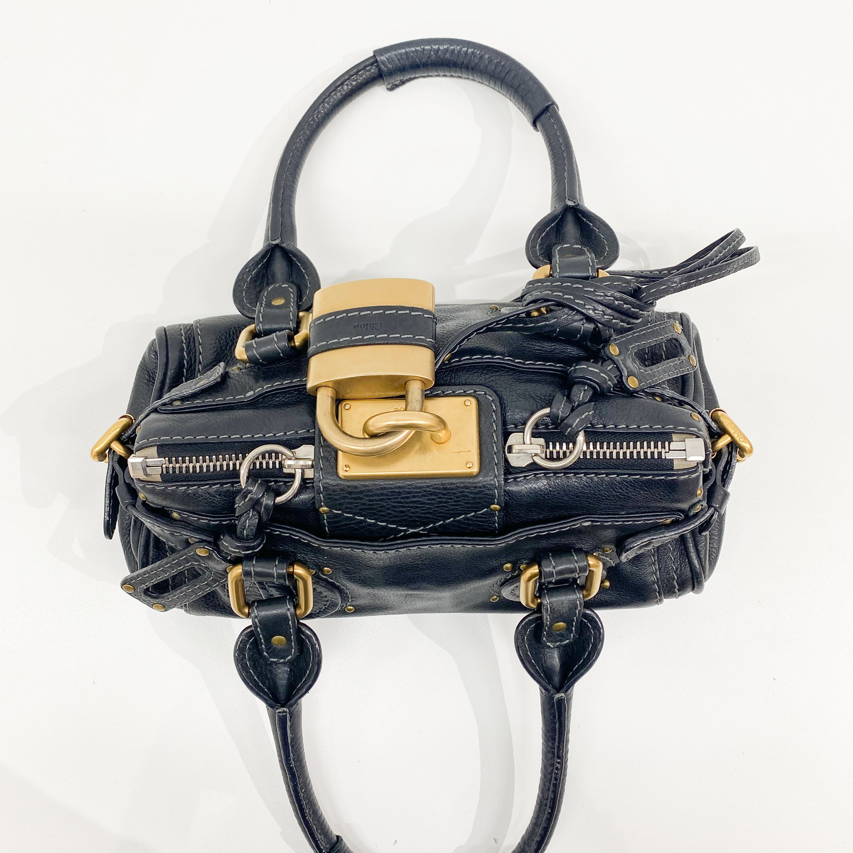 Mini Paddington Black Leather Shoulder Bag