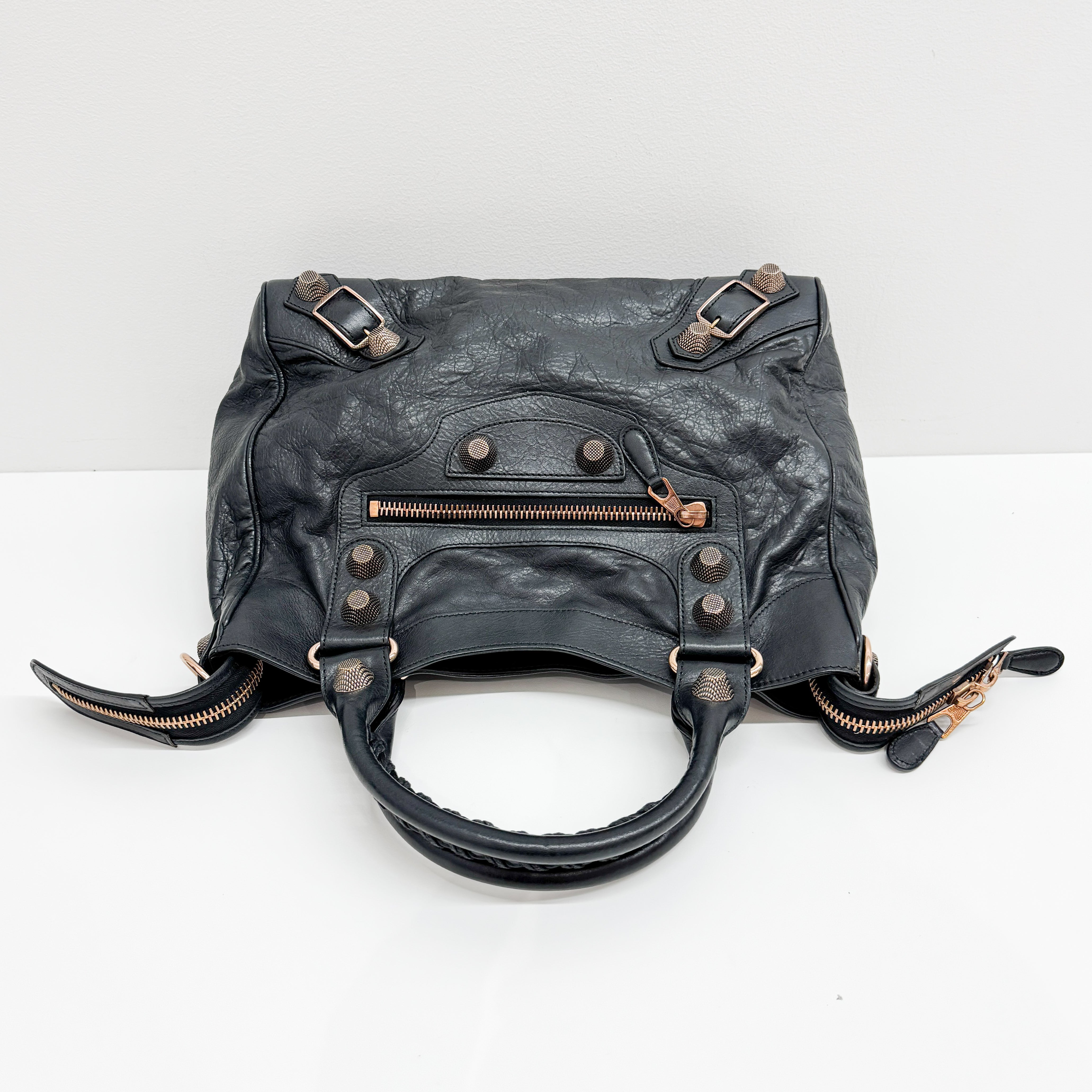 The Velo Black Calfskin Leather Two Way Bag
