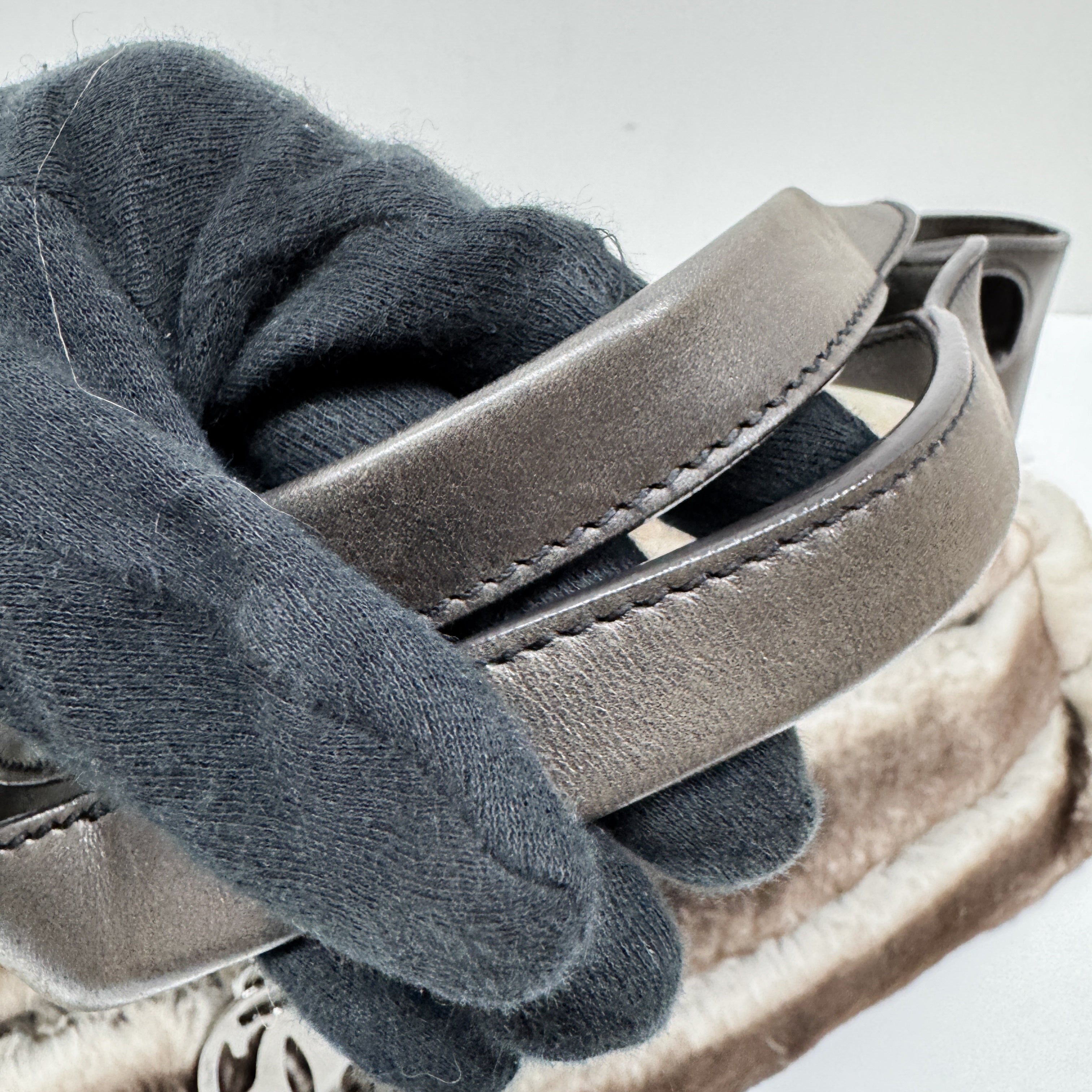 Brown & White Rabbit Fur Shoulder Bag