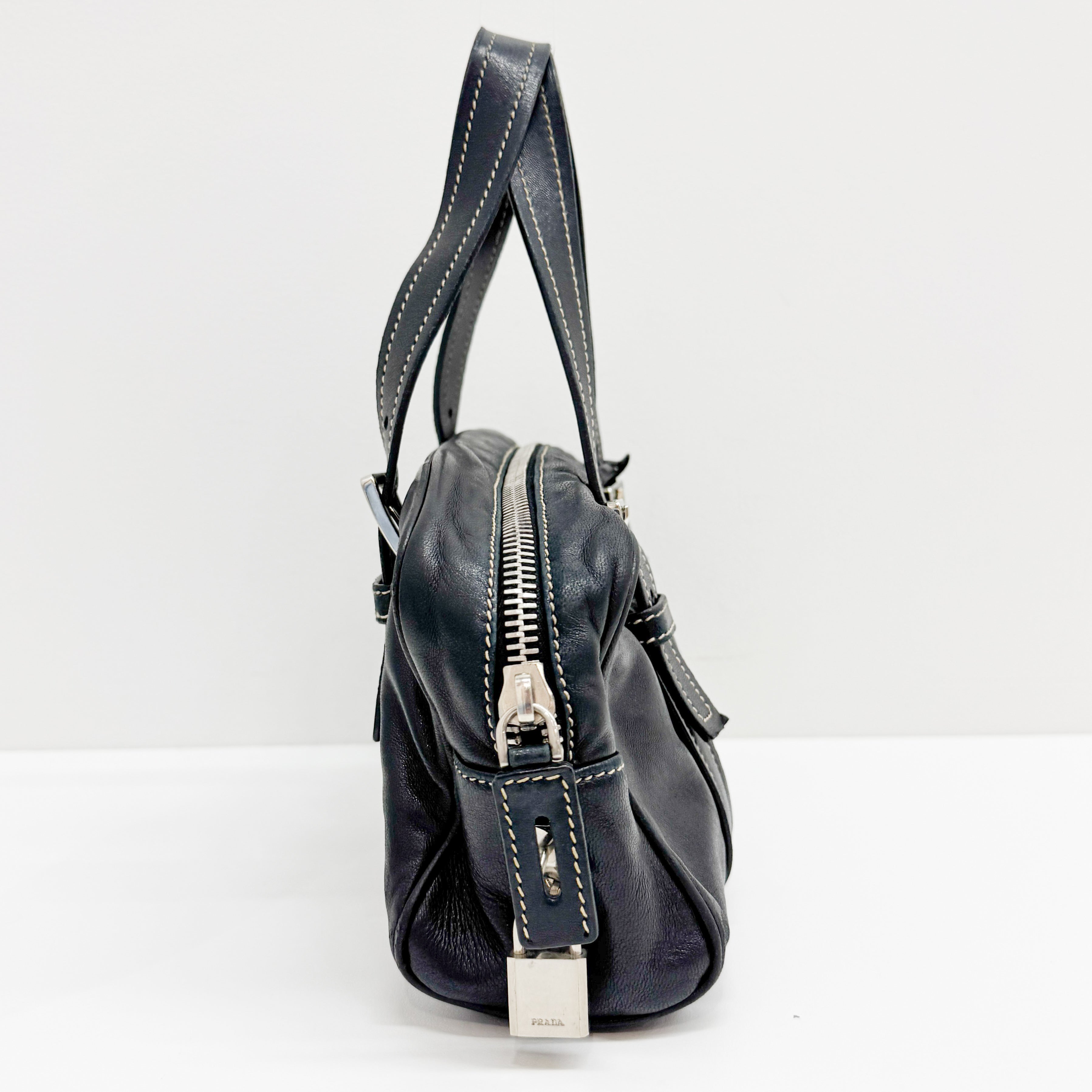 Nappa Hydra Black Leather Hand Bag