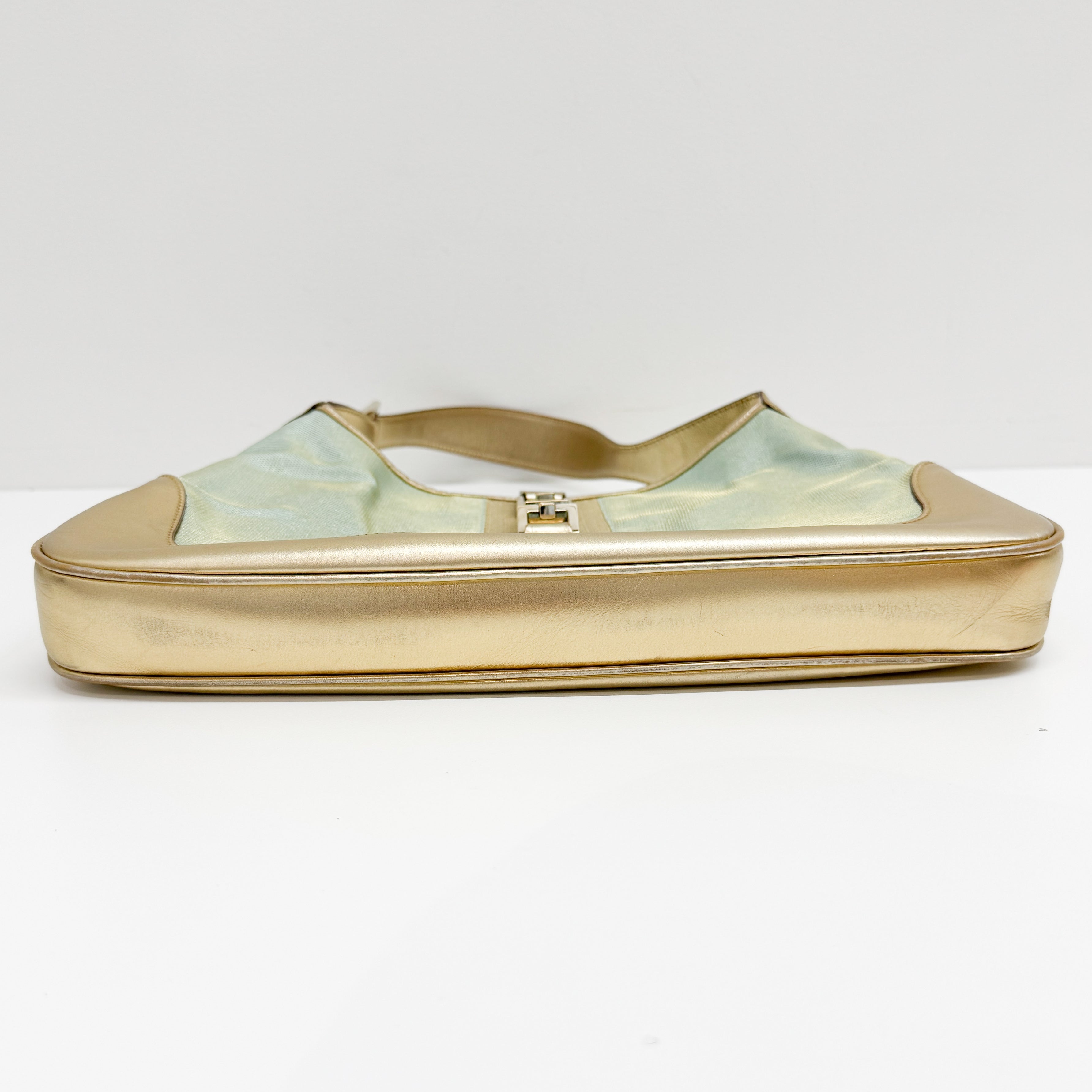 Jackie Blue & Gold Canvas Shoulder Bag