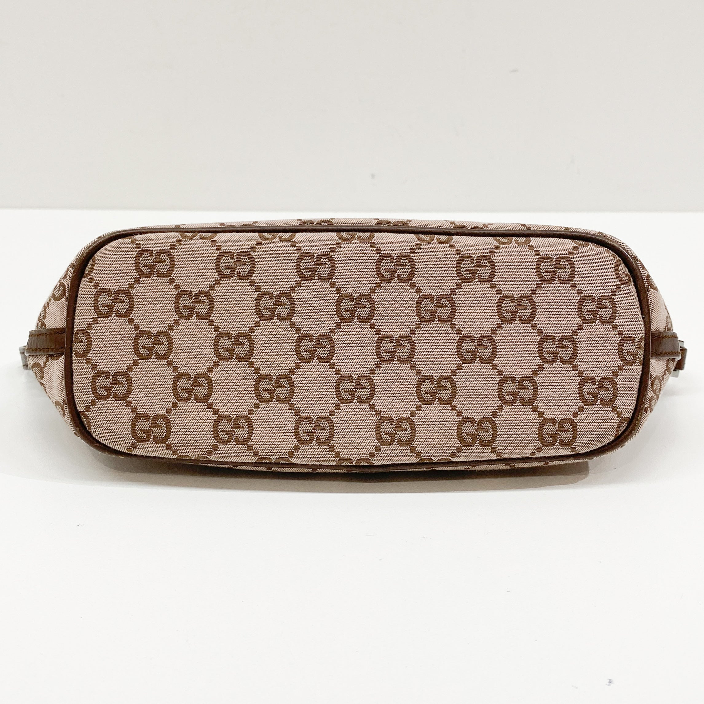 GG Canvas Brown Boat Shoulder Bag