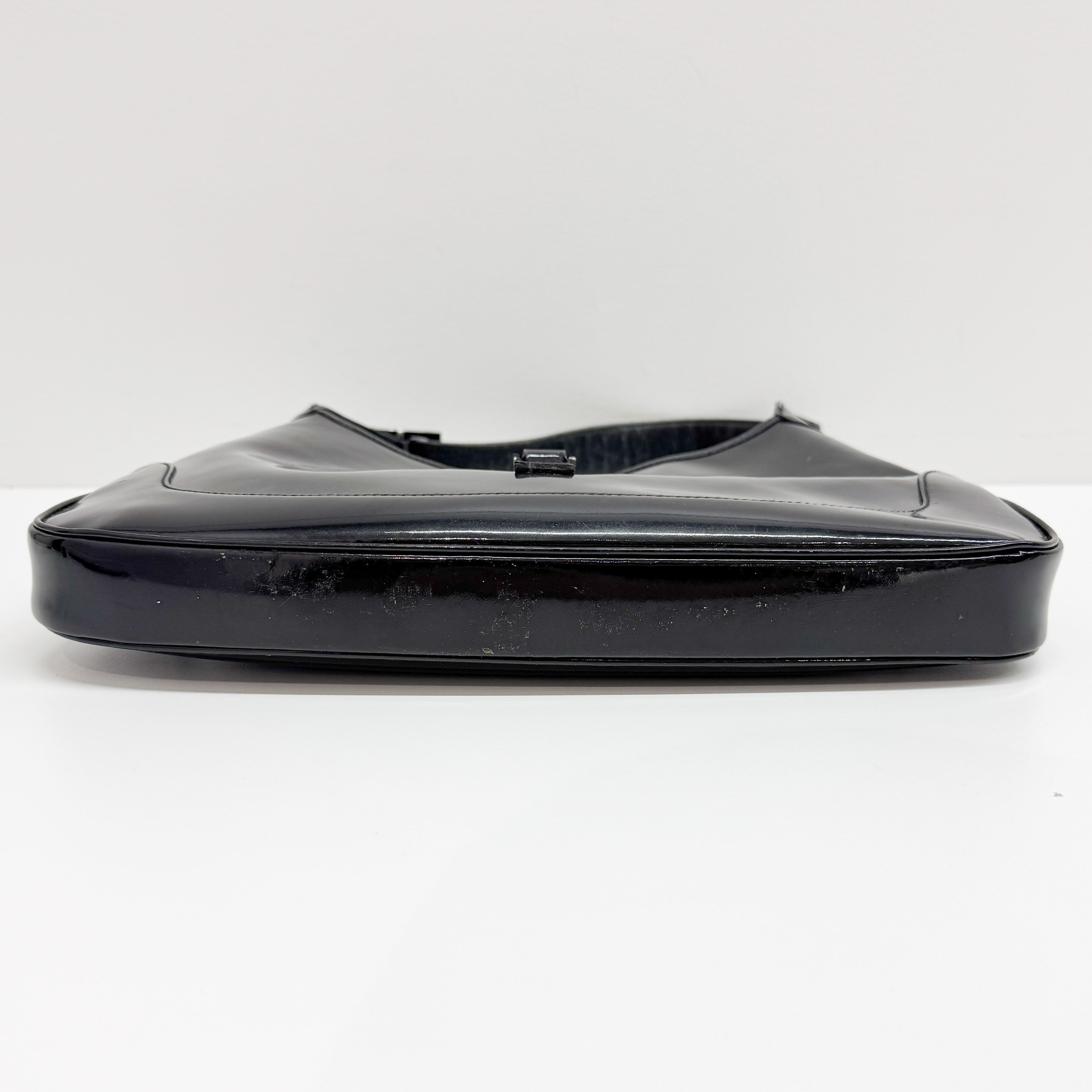 Jackie Black Patent Leather Shoulder Bag