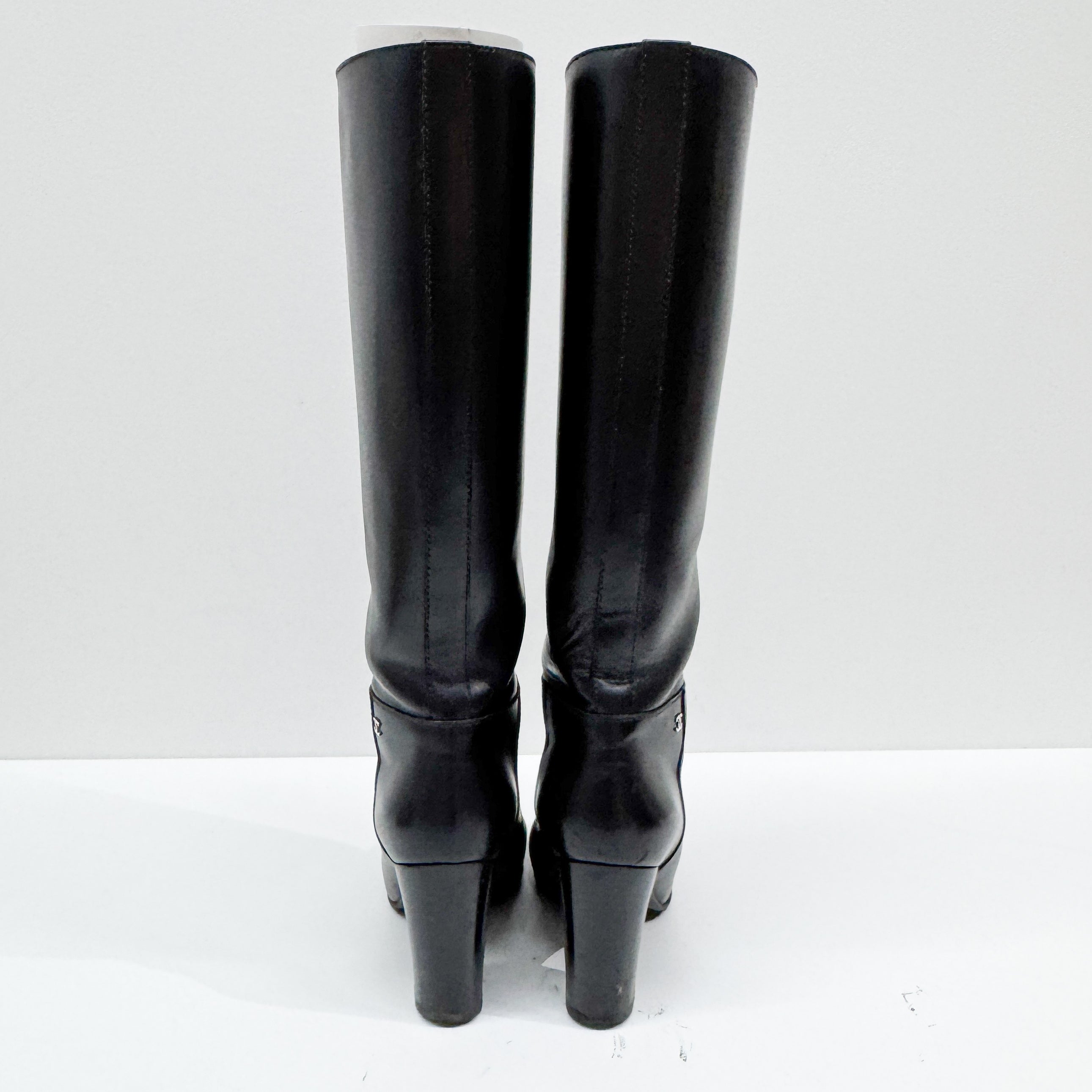 Size 38 EU Black Leather Long Boots