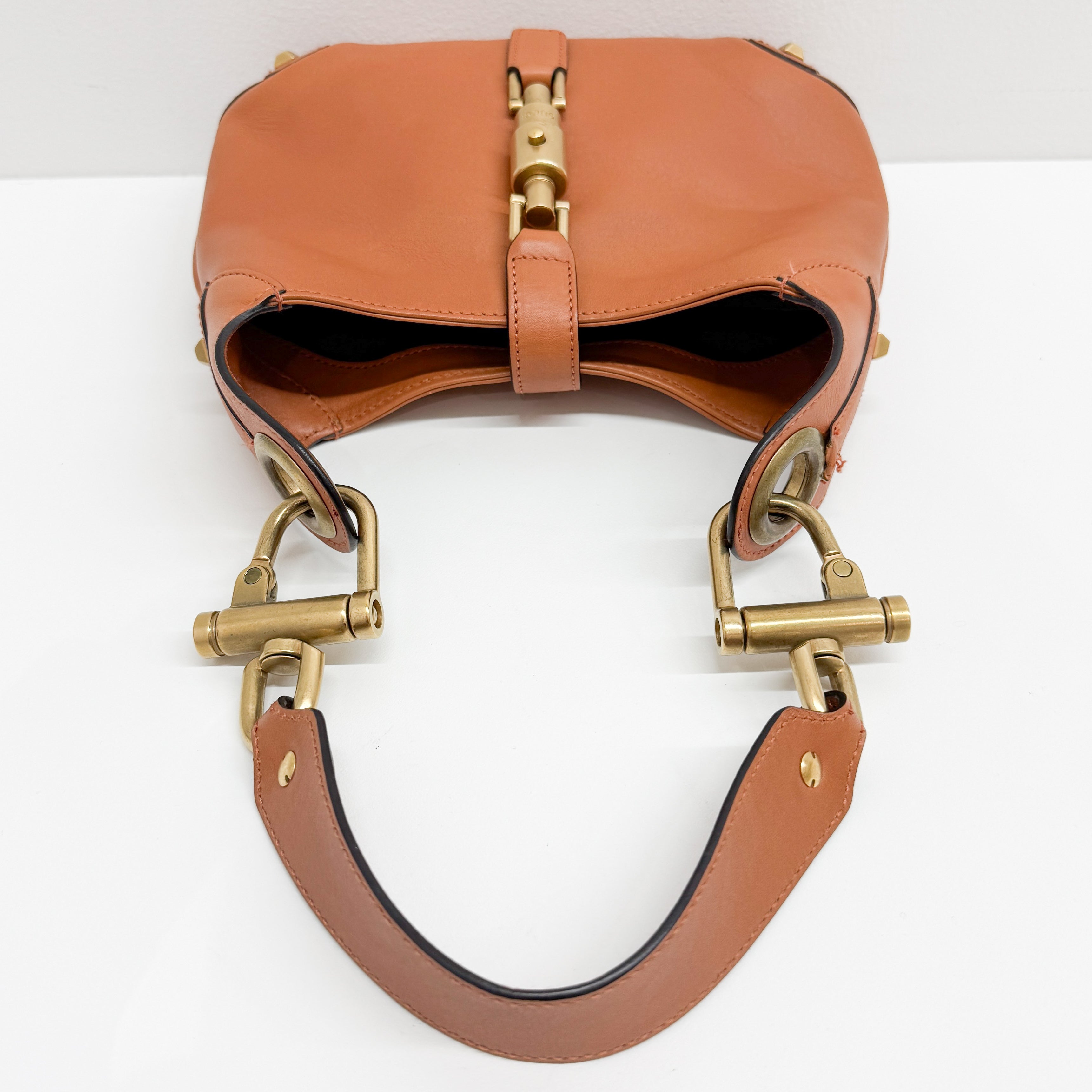 Mini Jackie Orange Leather Shoulder Bag