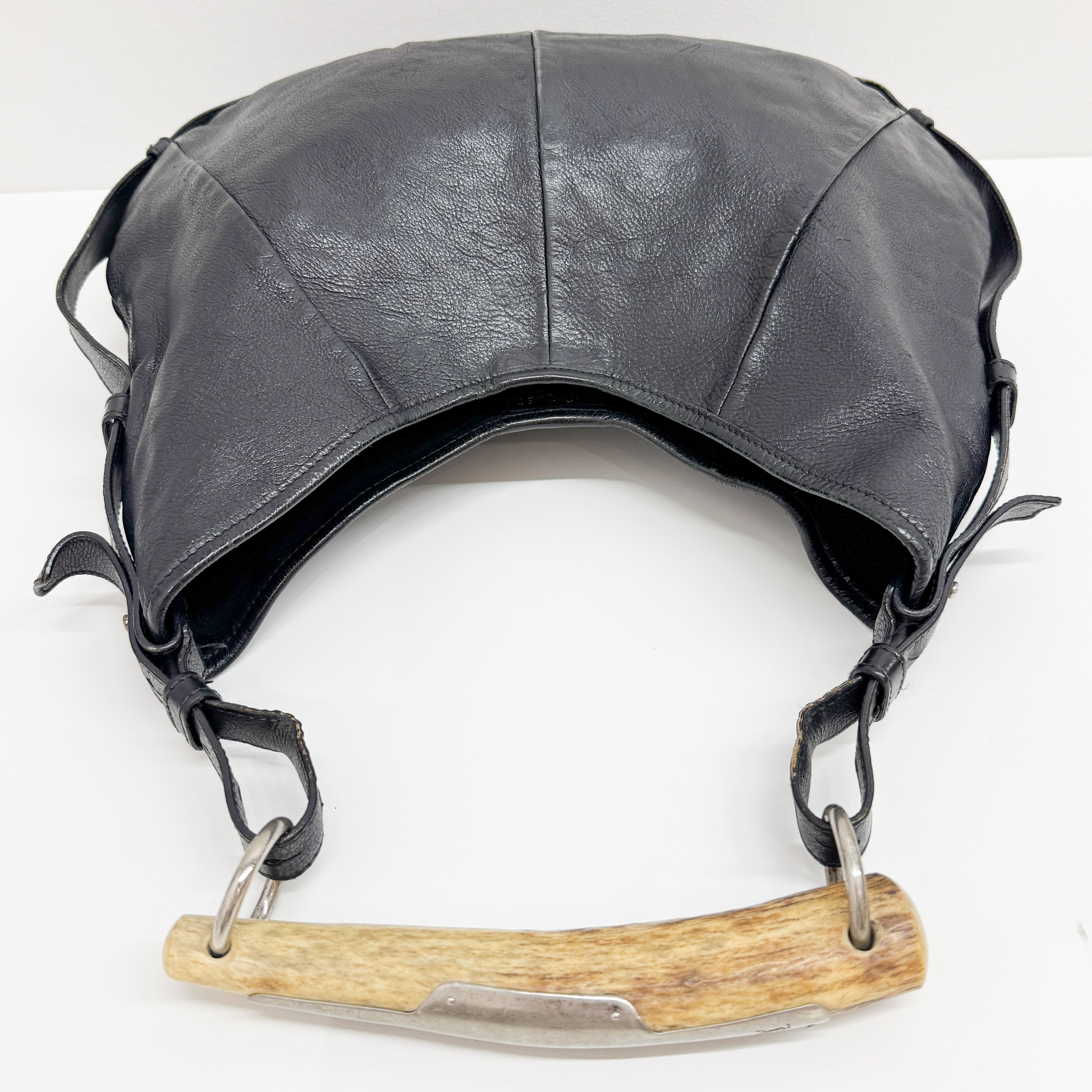 Mombasa Black Leather Shoulder Bag