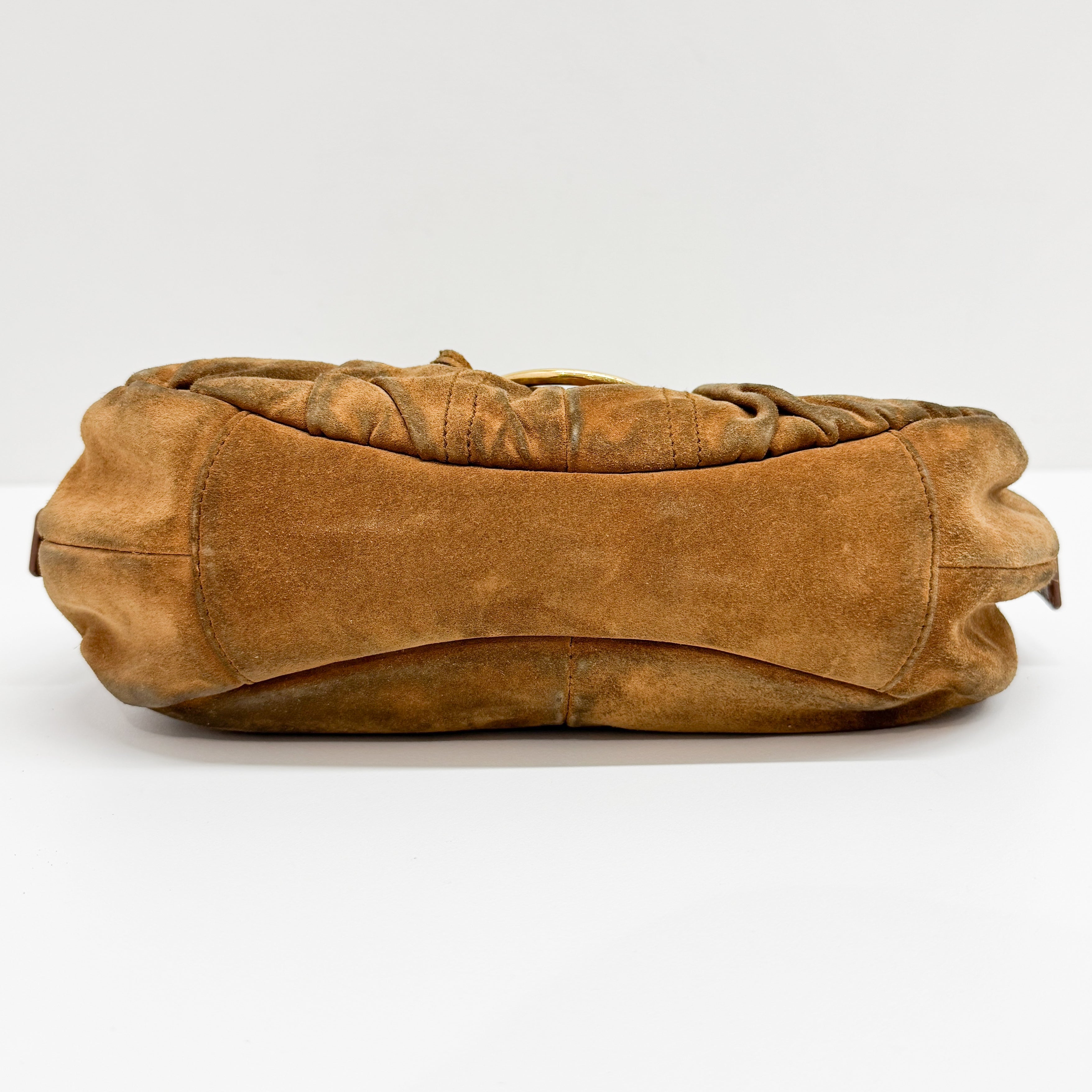 Vintage Brown Suede Shoulder Bag