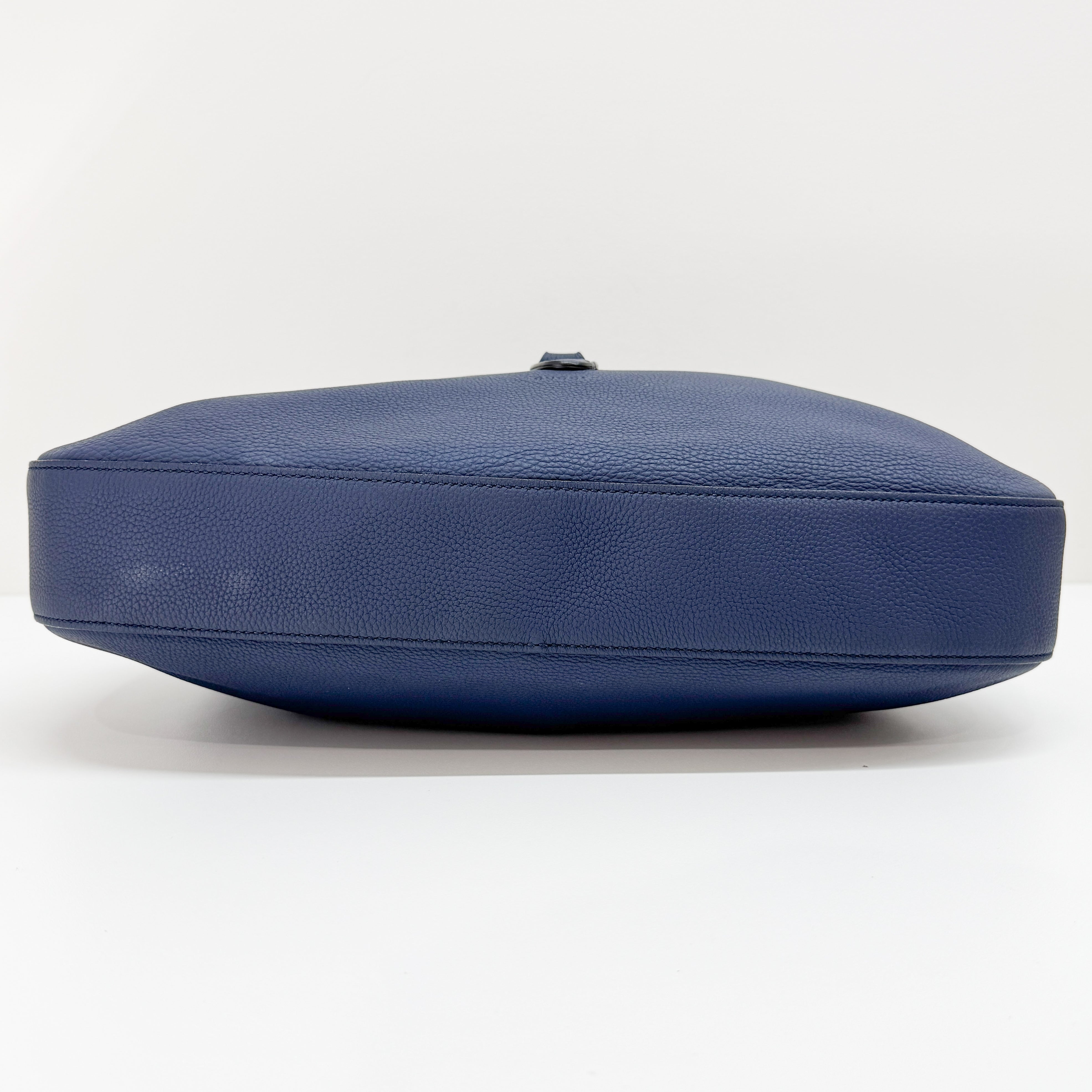 Jackie Blue Leather Shoulder Bag