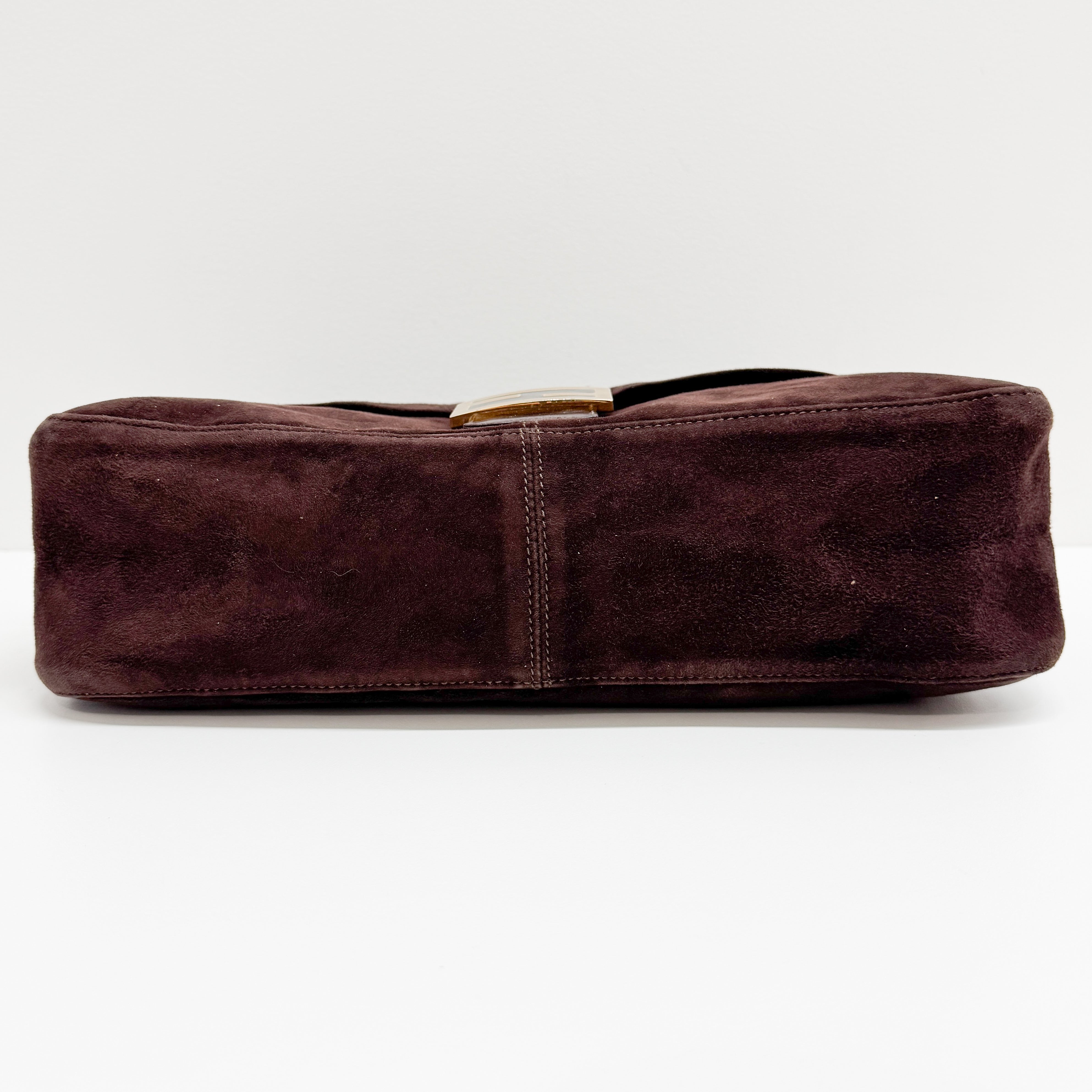 Mamma Baguette Brown Suede Shoulder Bag