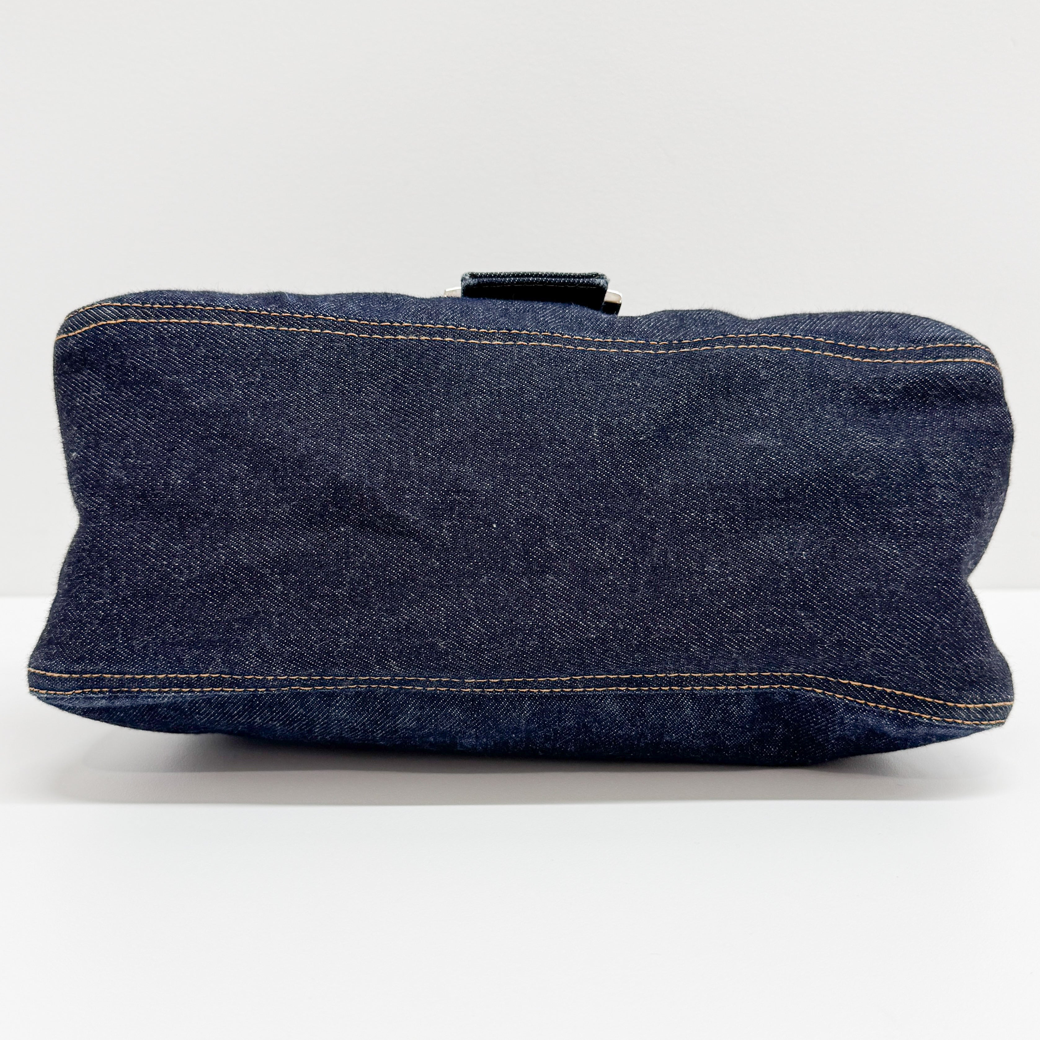 Mamma Baguette Blue Denim Shoulder Bag