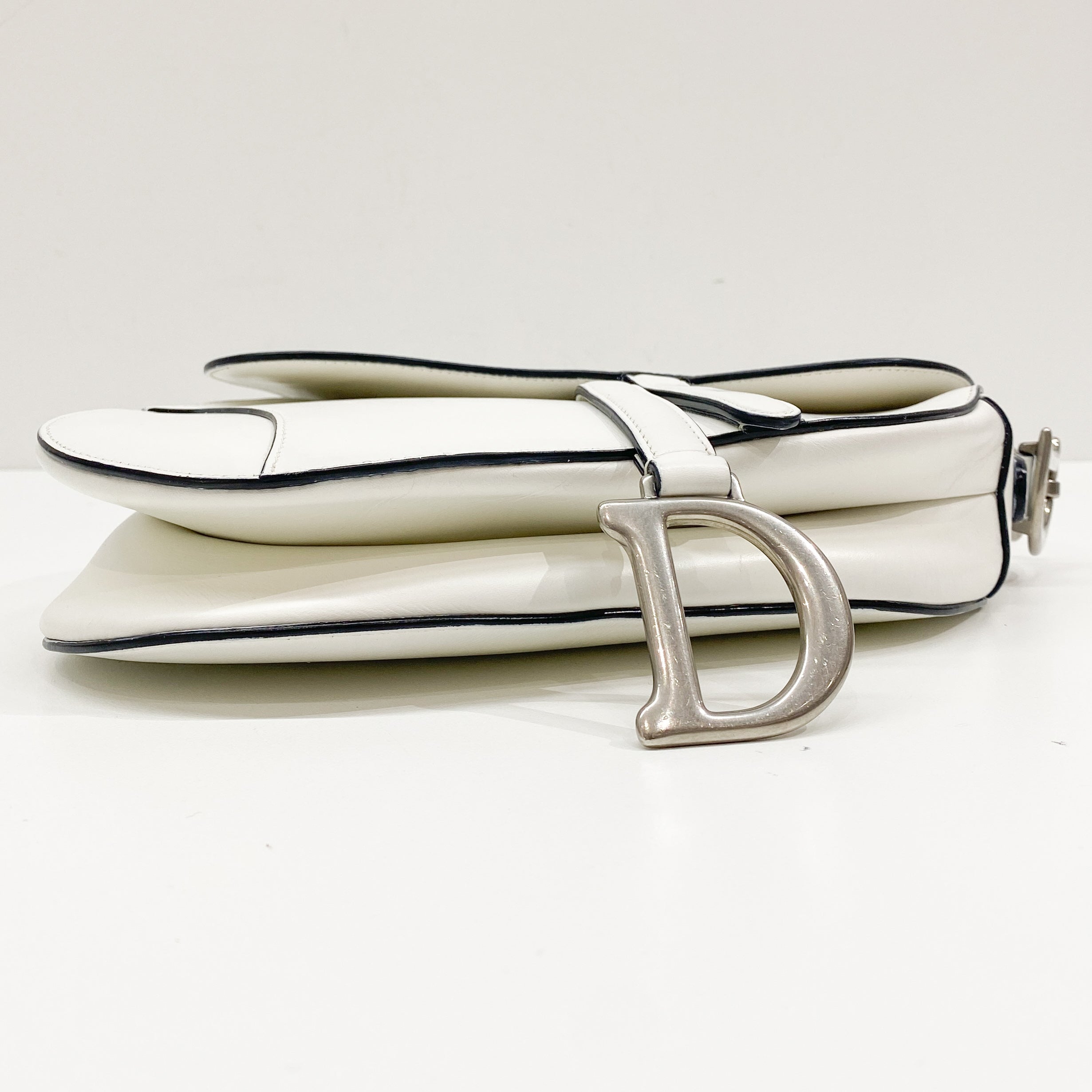 Saddle White Leather Bag