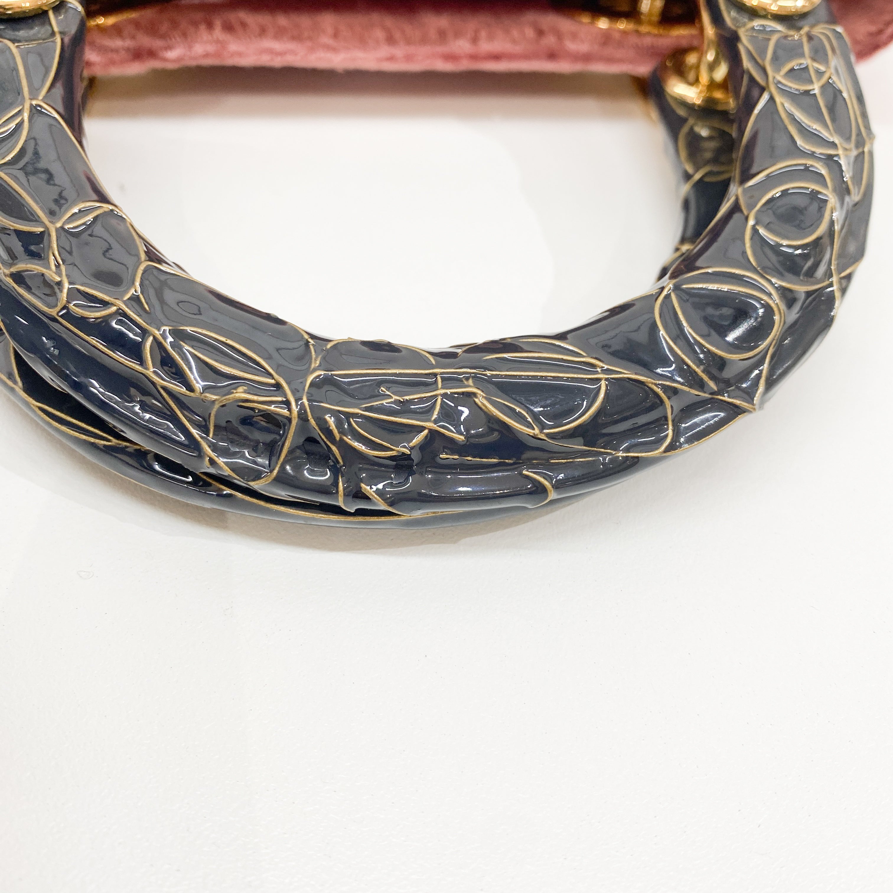 Vintage Pink Velvet Mini Hand Bag