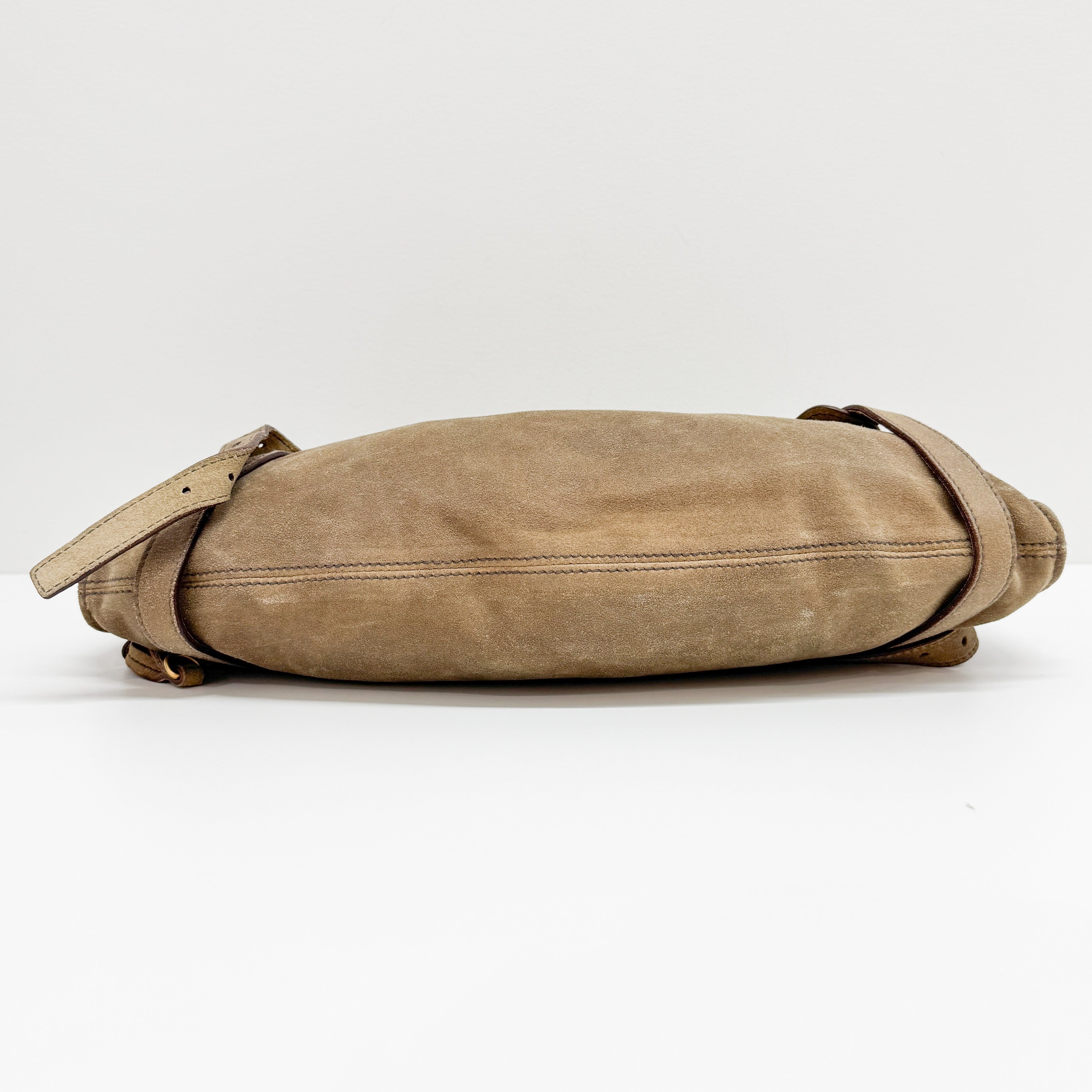 Archive Beige Suede Shoulder Bag