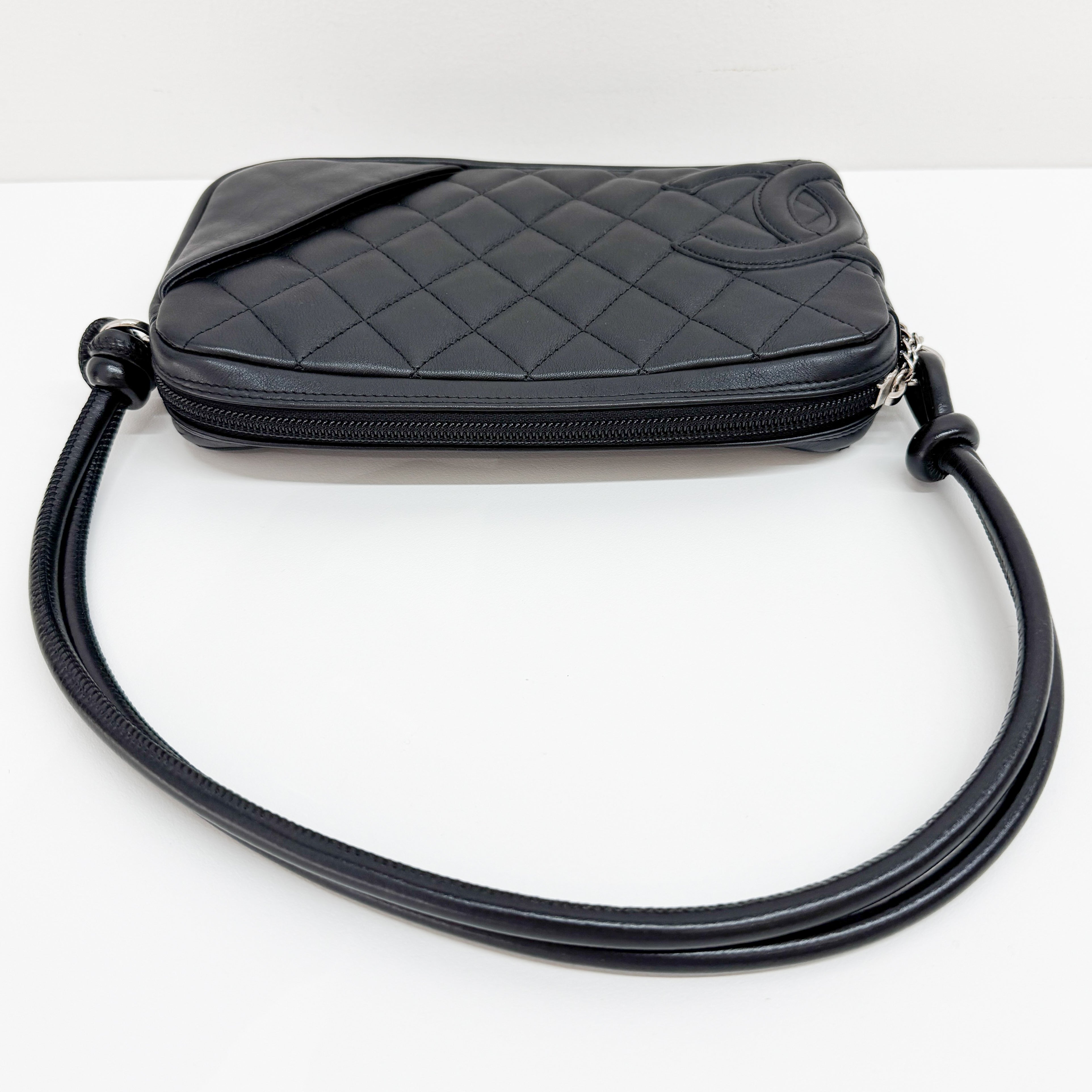 Cambon Black Leather Shoulder Bag