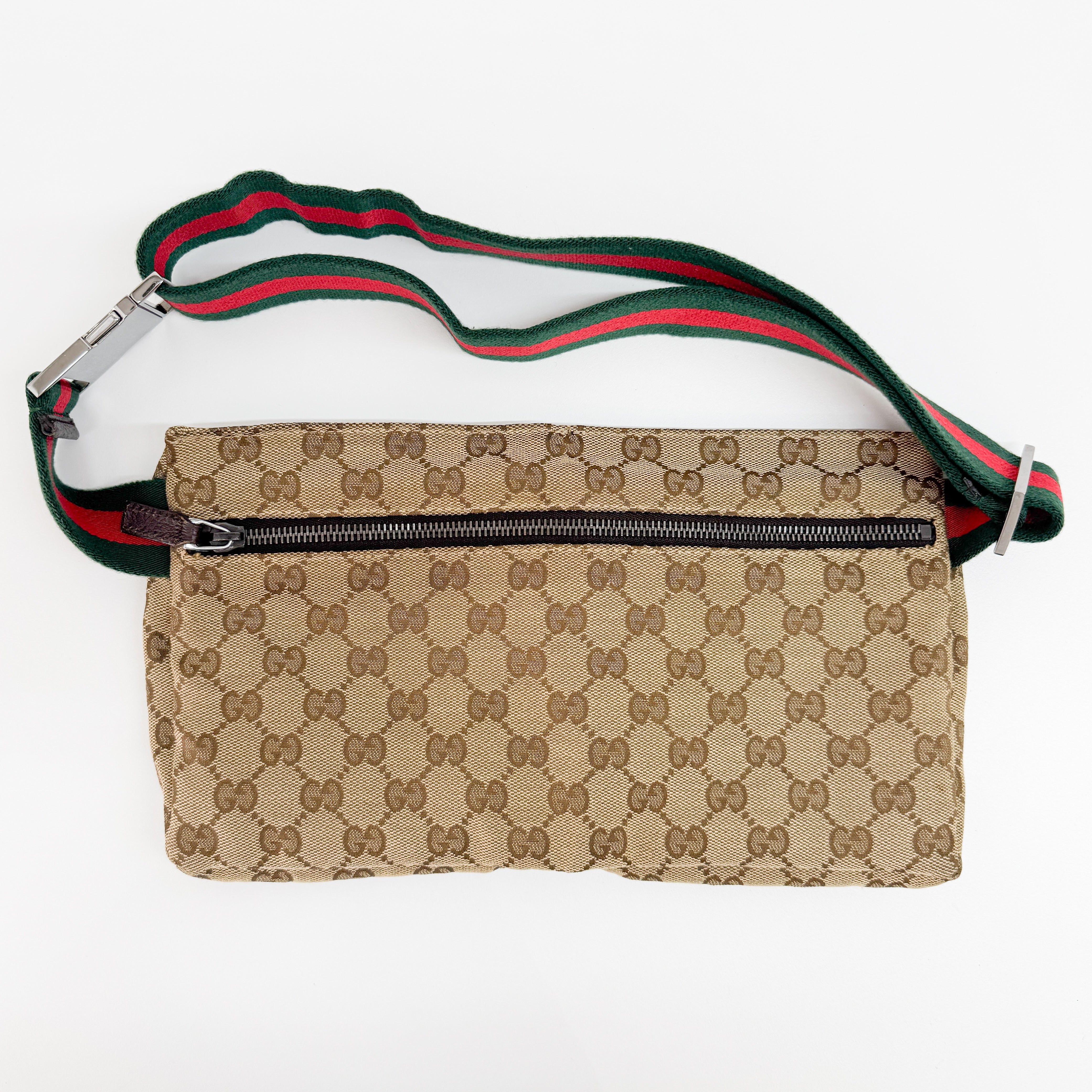 GG Canvas Brown Crossbody Bag with Pockets