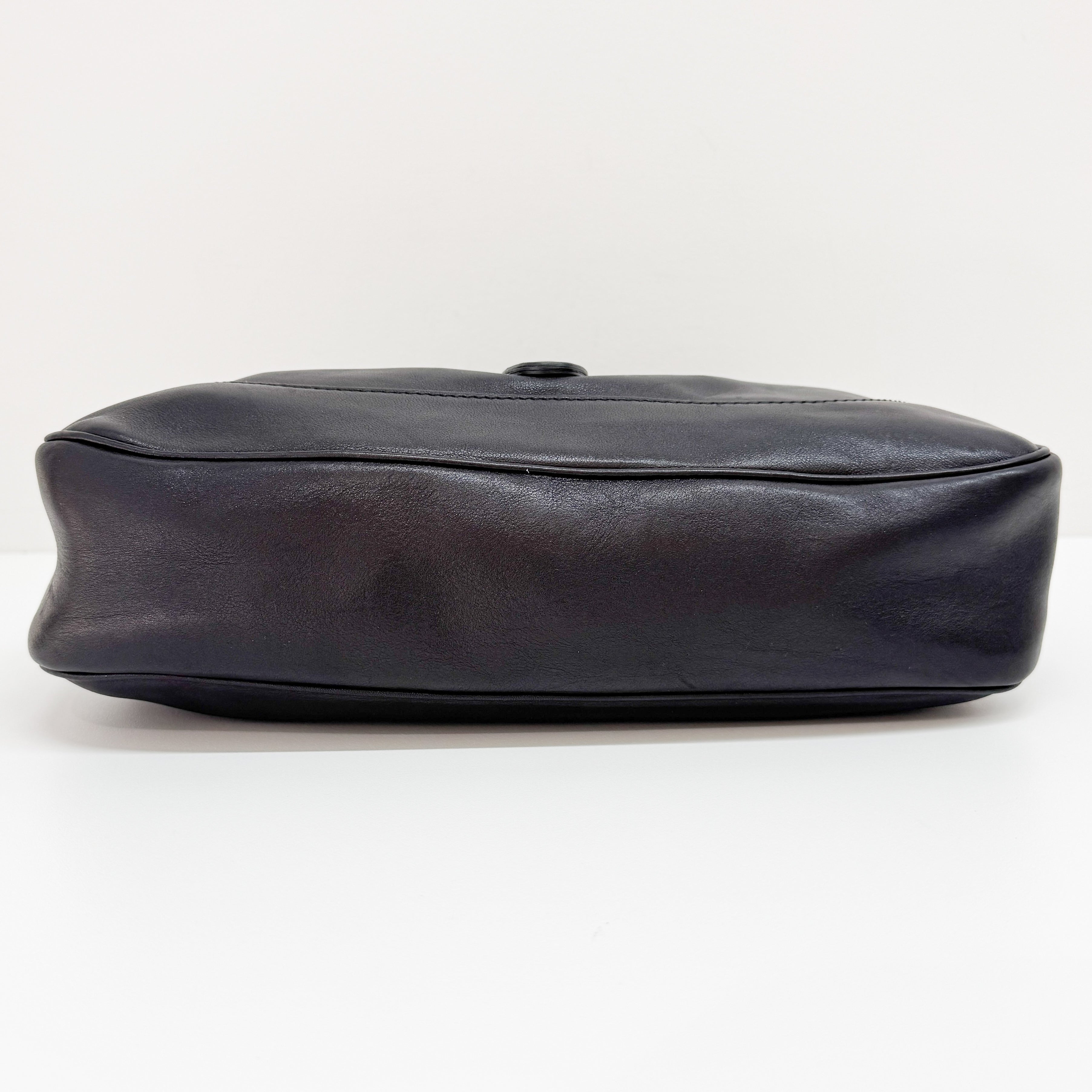 Jackie Black Leather Shoulder Bag