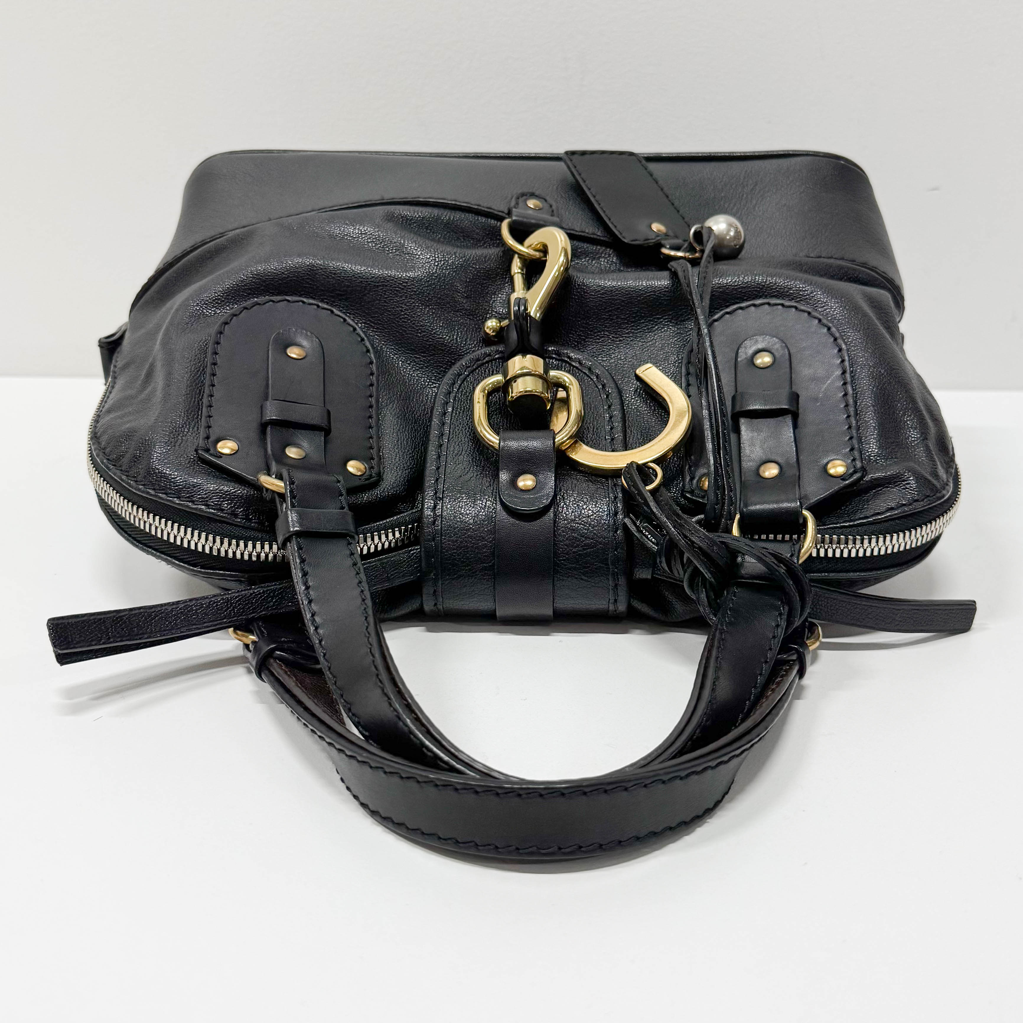 Kerala Black Leather Handbag