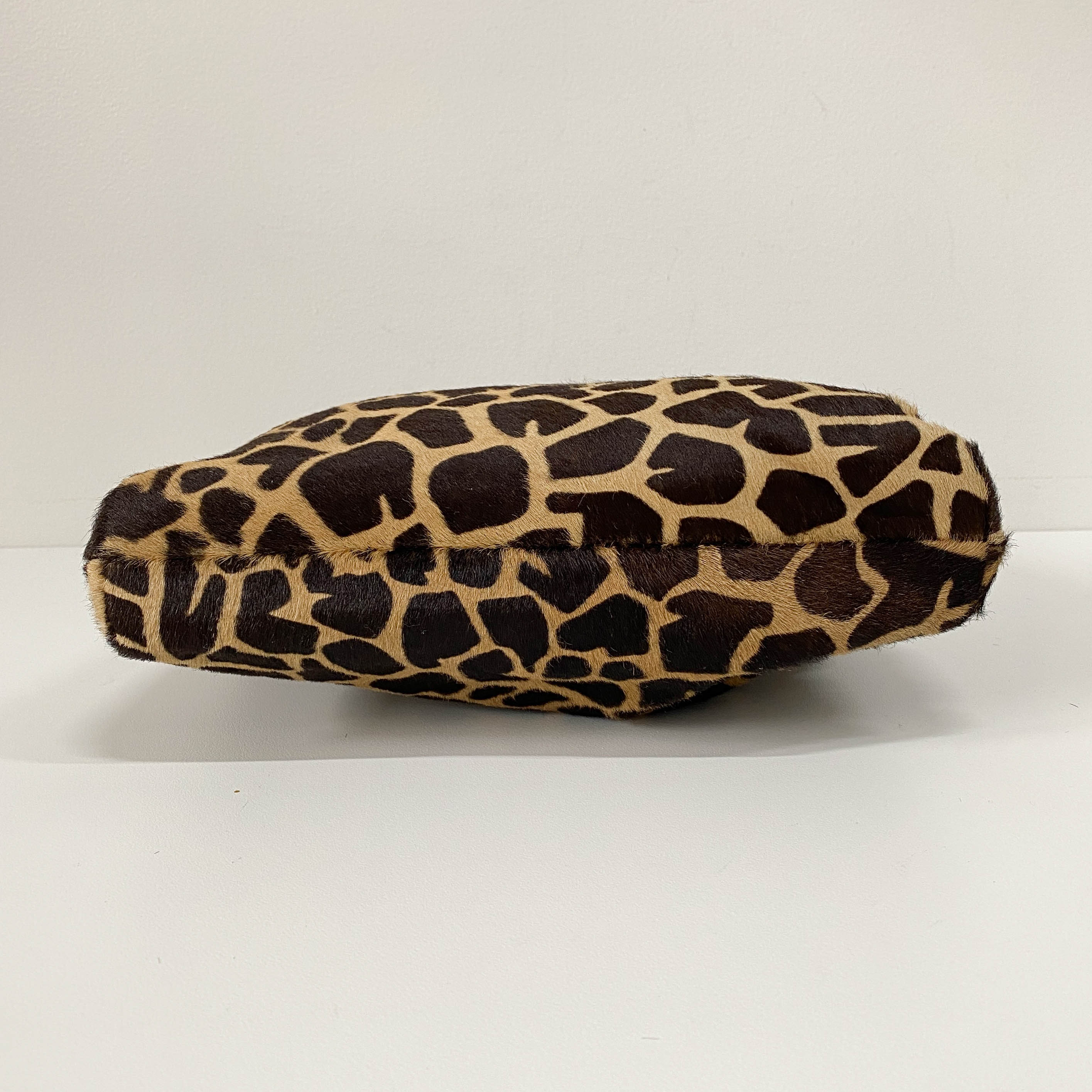 Zucca Giraffe Print Pony Hair Shoulder Bag