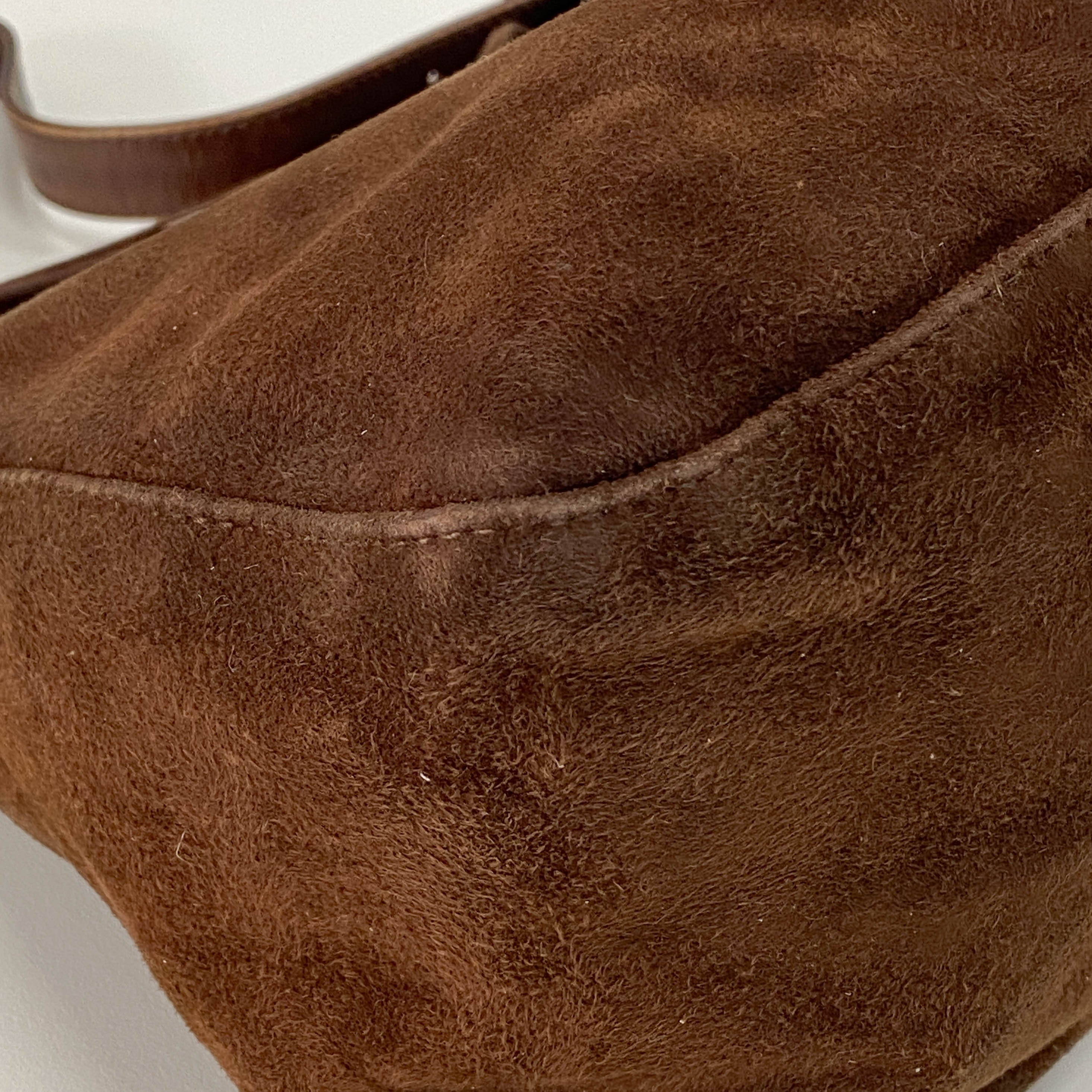Vintage Brown Suede Shoulder Bag