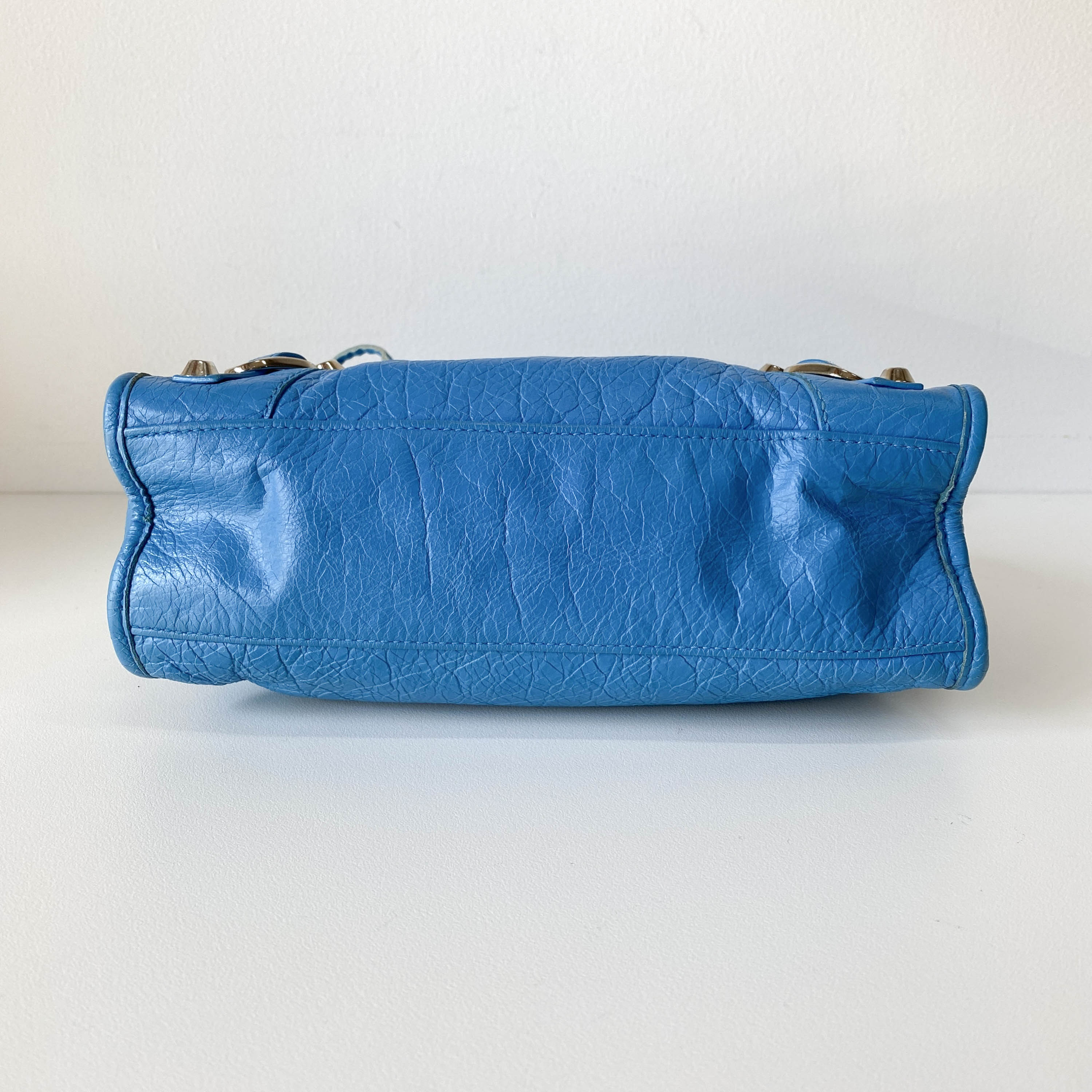 Mini City Blue Leather Two Way Bag
