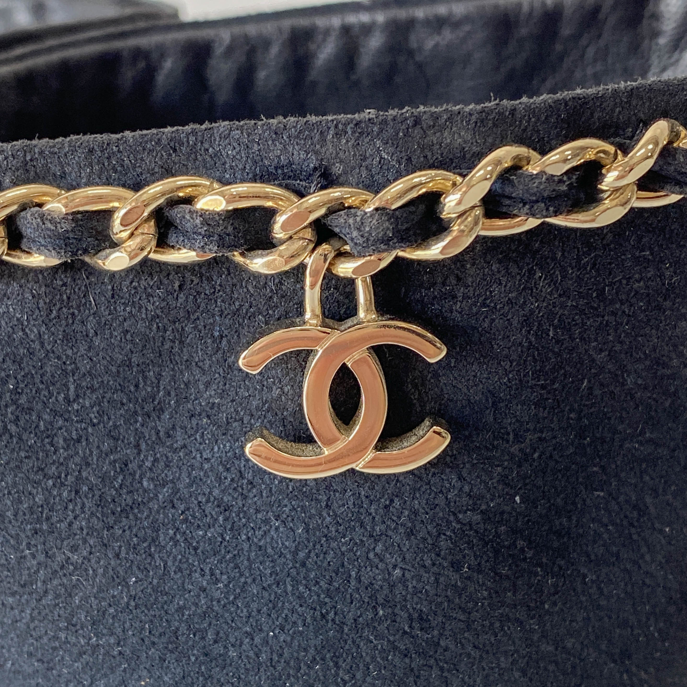 Size 36 1/2 Black Suede Calf High Boots