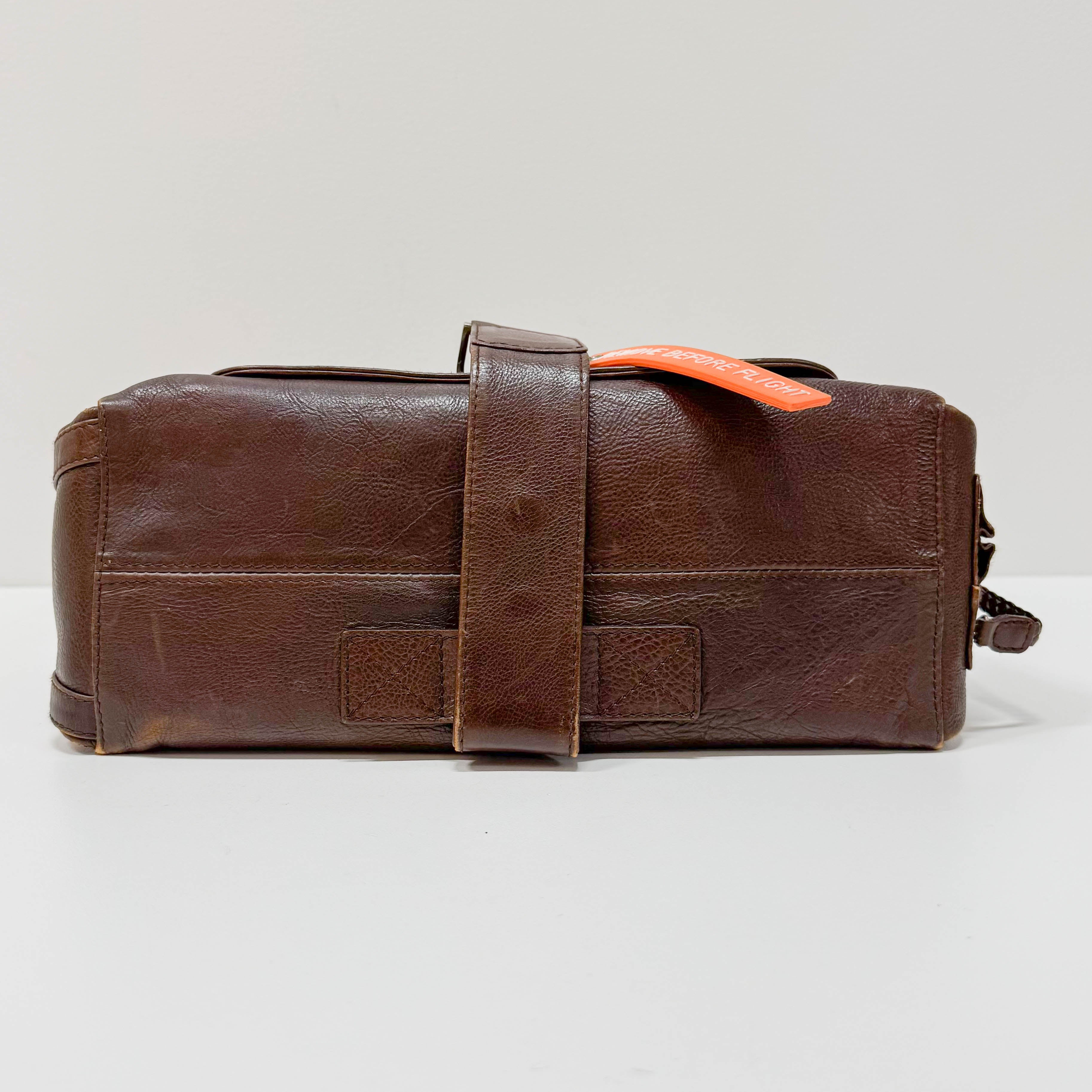 Flight Brown Leather Shoulder Bag