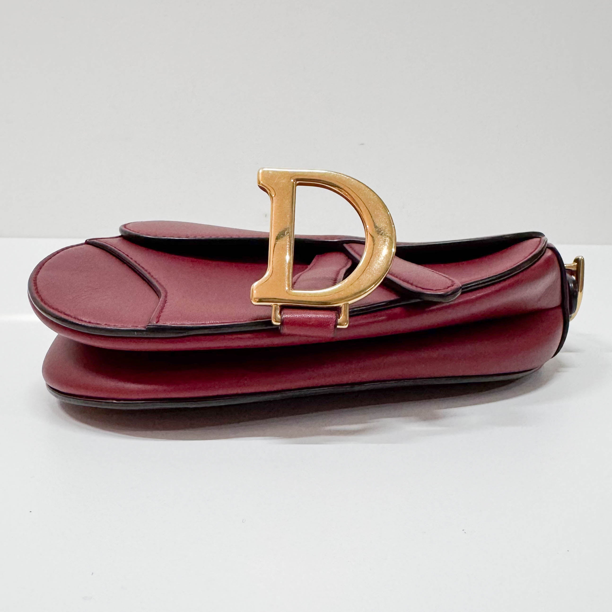 Saddle Red Leather Shoulder Bag