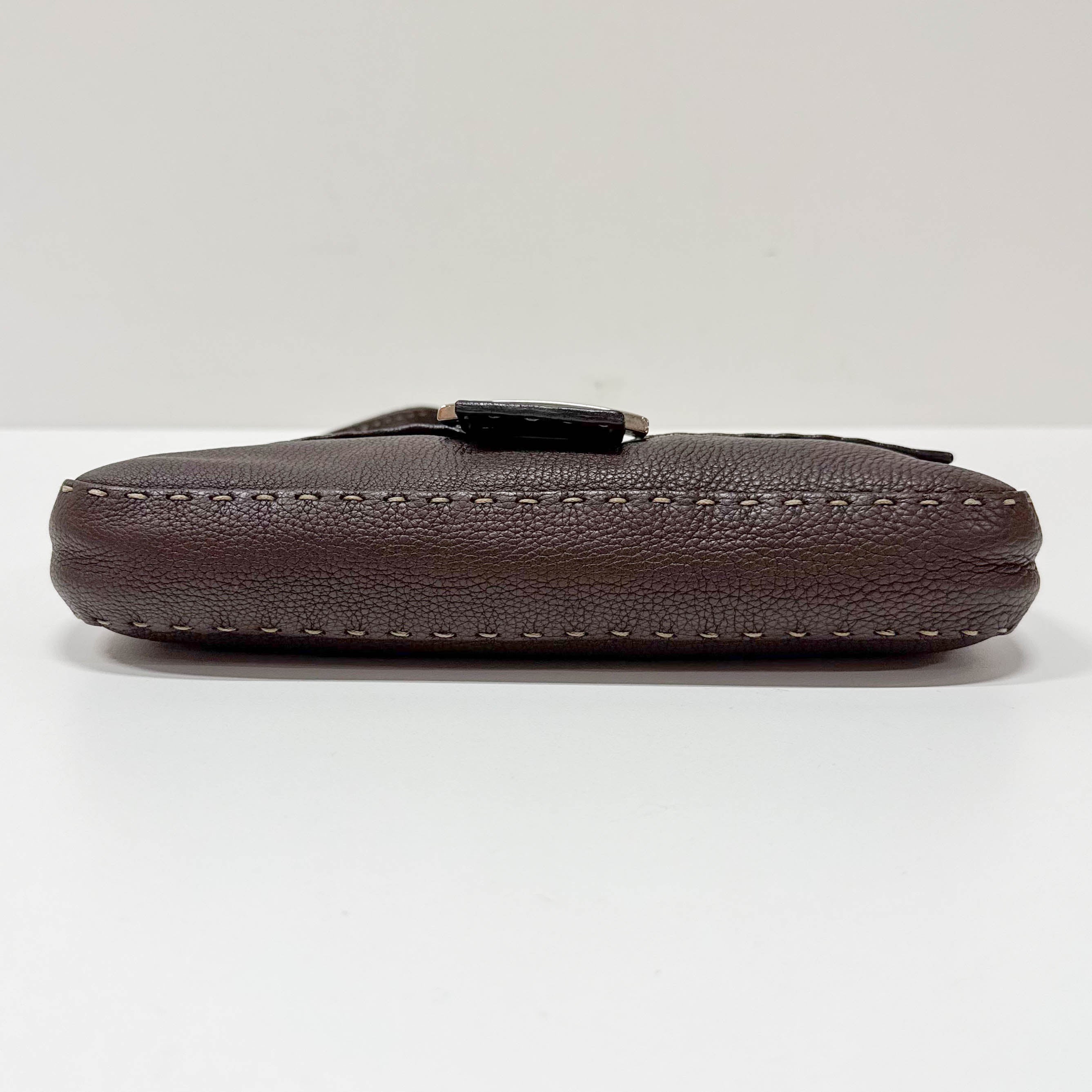 Selleria Baguette Brown Leather Shoulder Bag