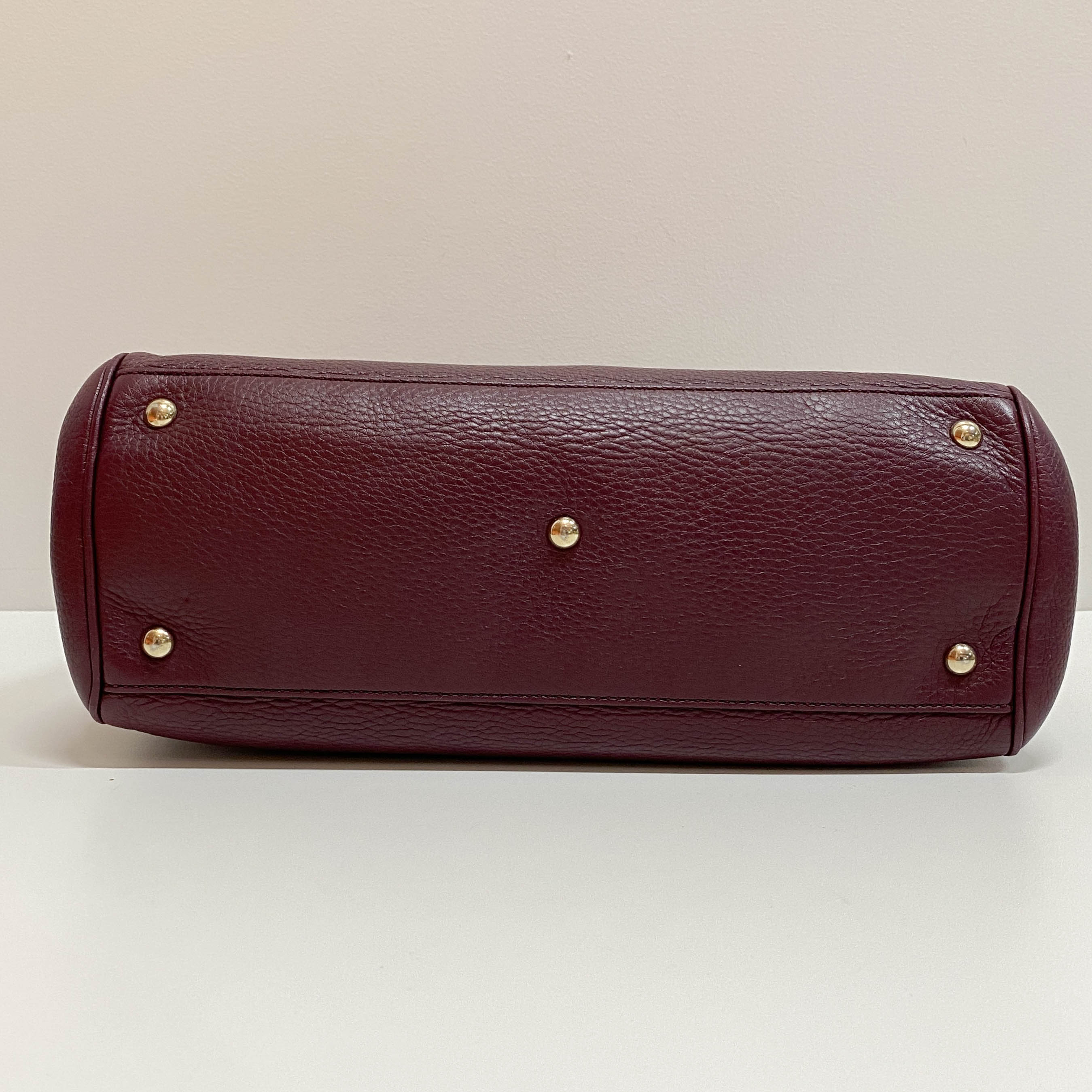 Bamboo Shopper Burgundy Leather Two Way Bag