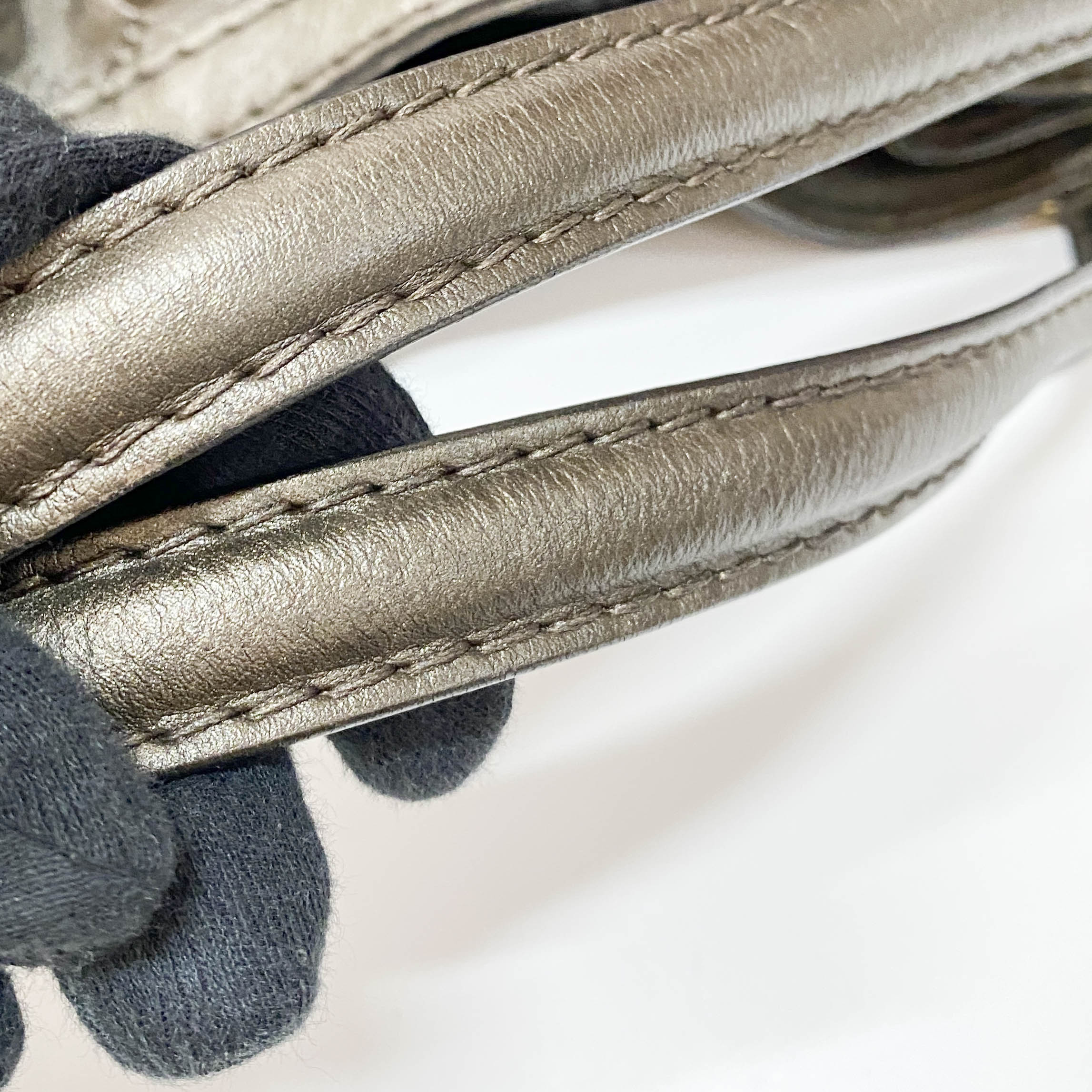 Guccisima Metalic Green Leather Hobo Shoulder Bag