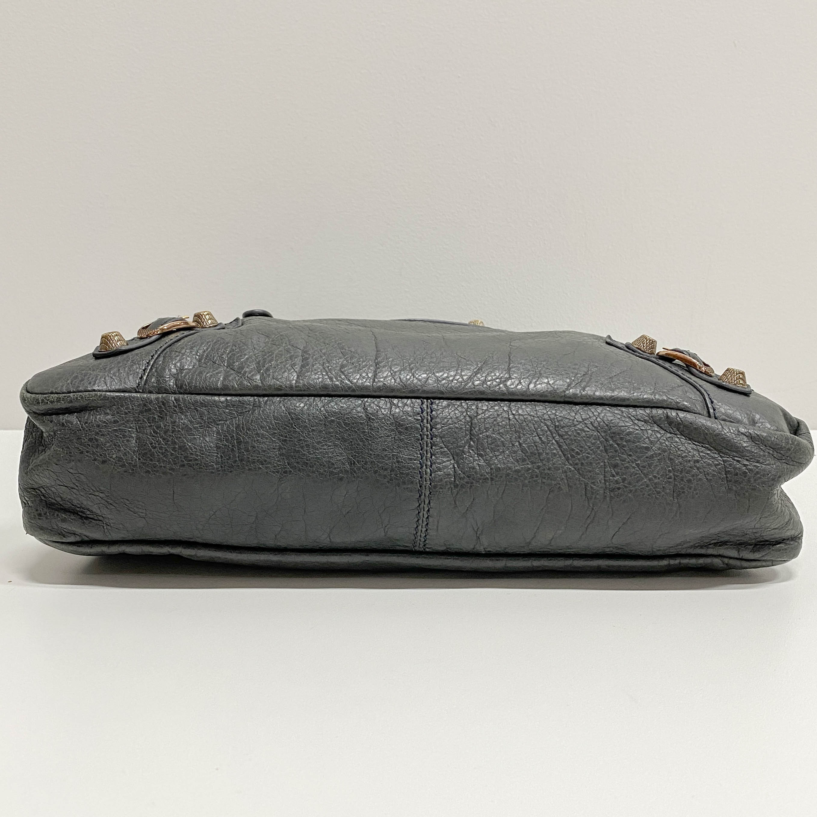 The Town Grey Calfskin Leather Two Way Bag