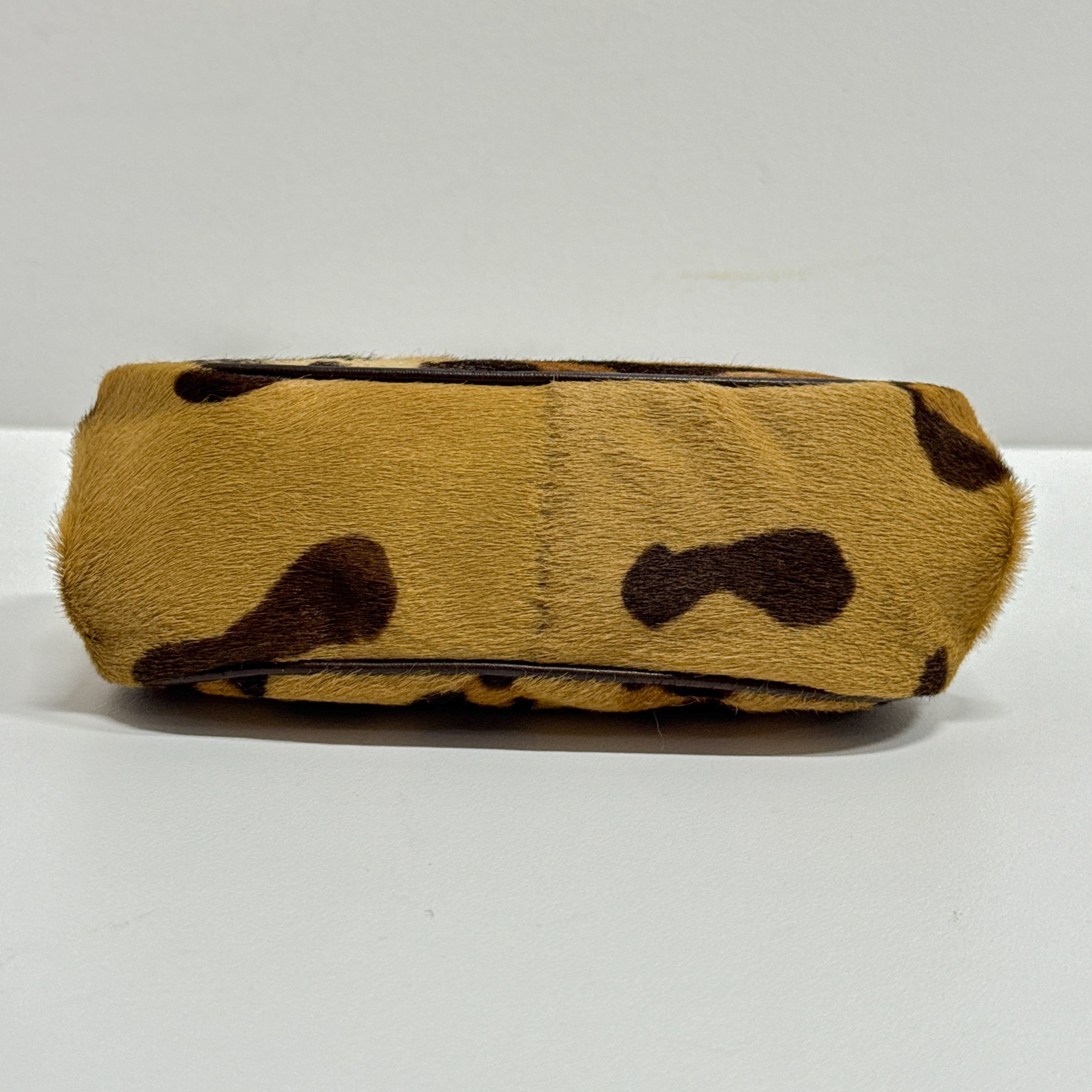 Brown Leopard Print Pony Hair Coin Pouch