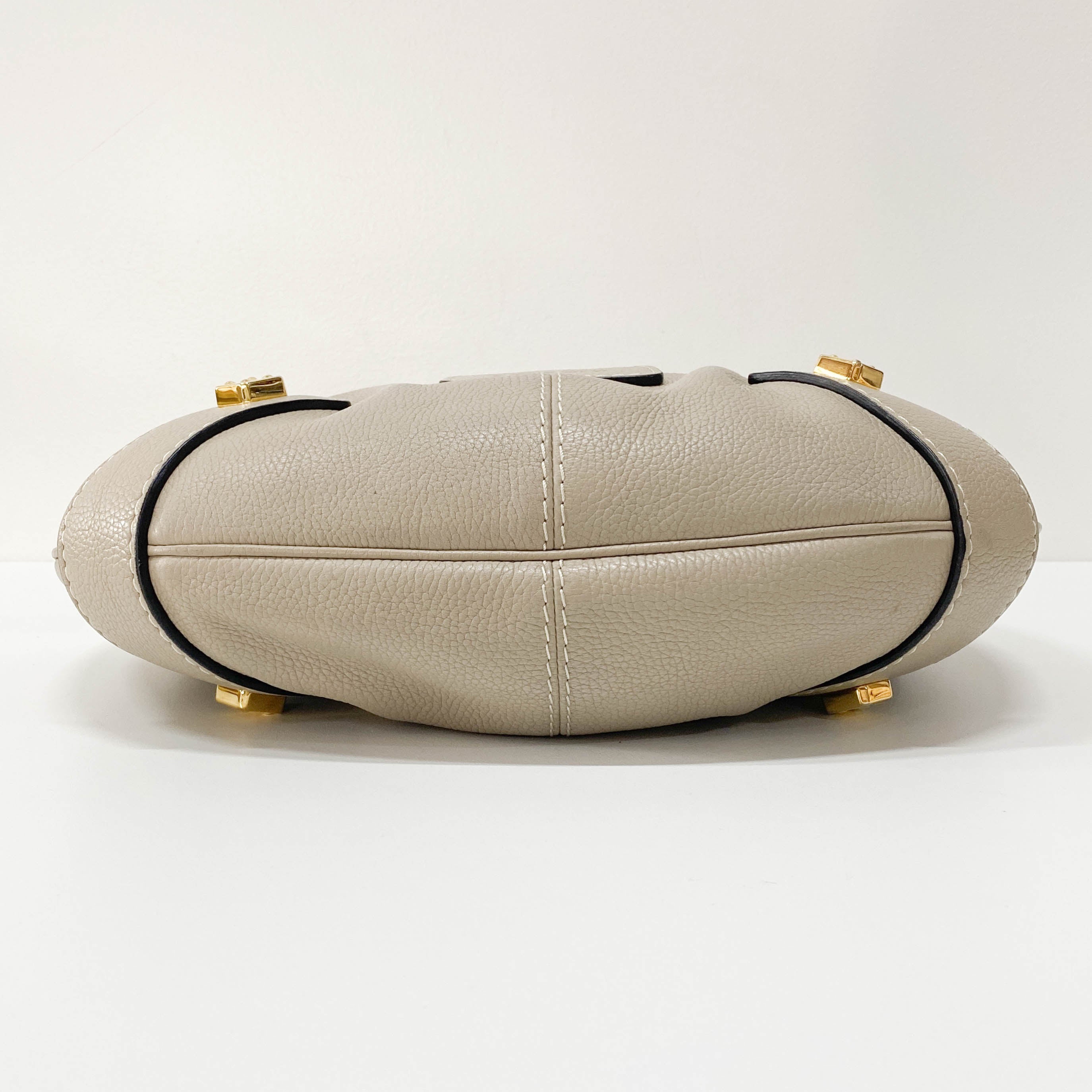 New Road Beige Leather Shoulder Bag