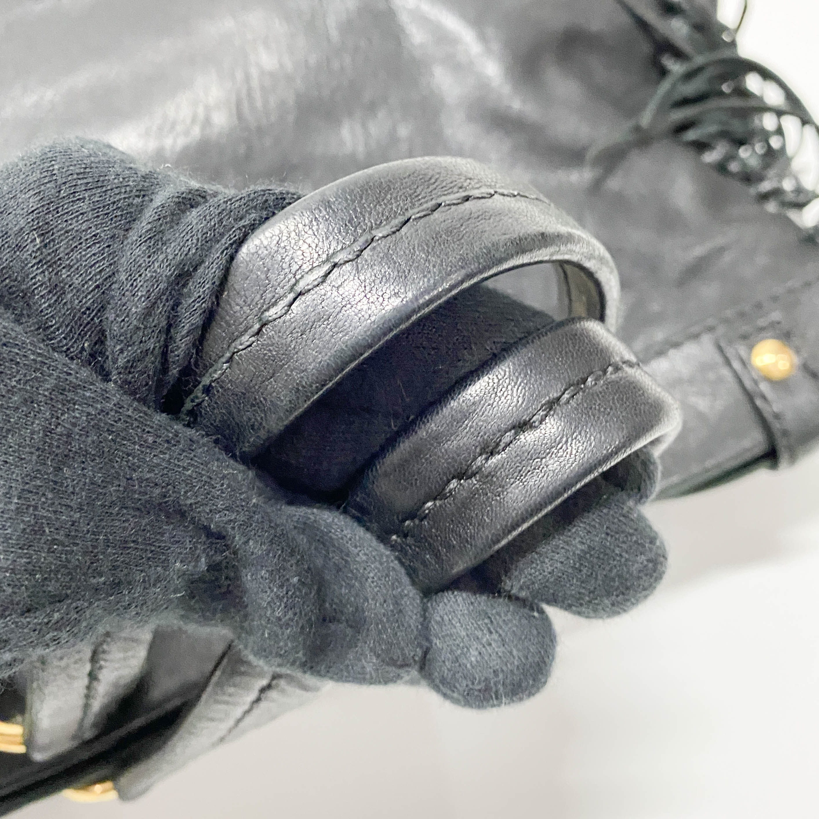 Vitello Caribu Black Calfskin Leather Hand Bag