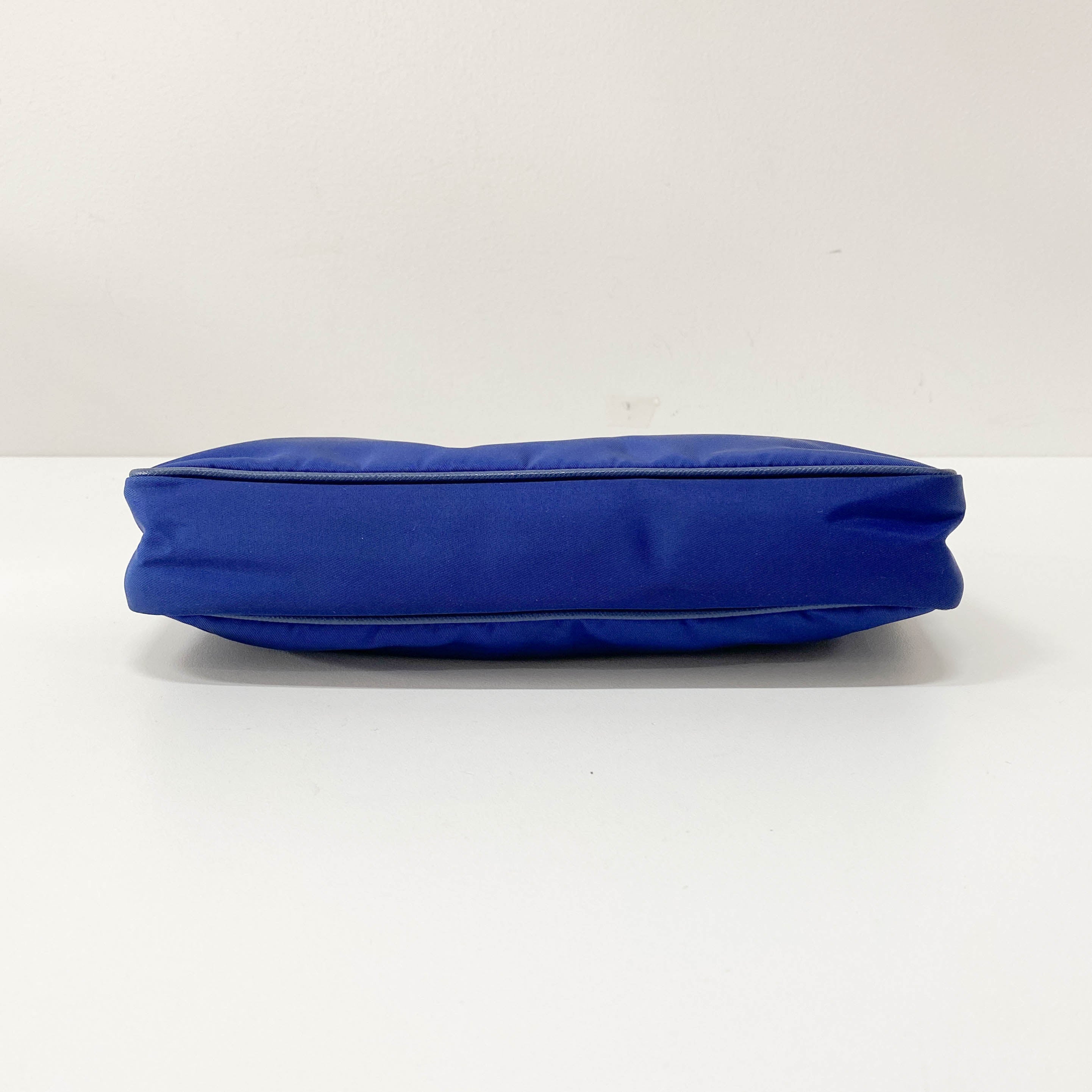 Gold Chain Blue Nylon Shoulder bag