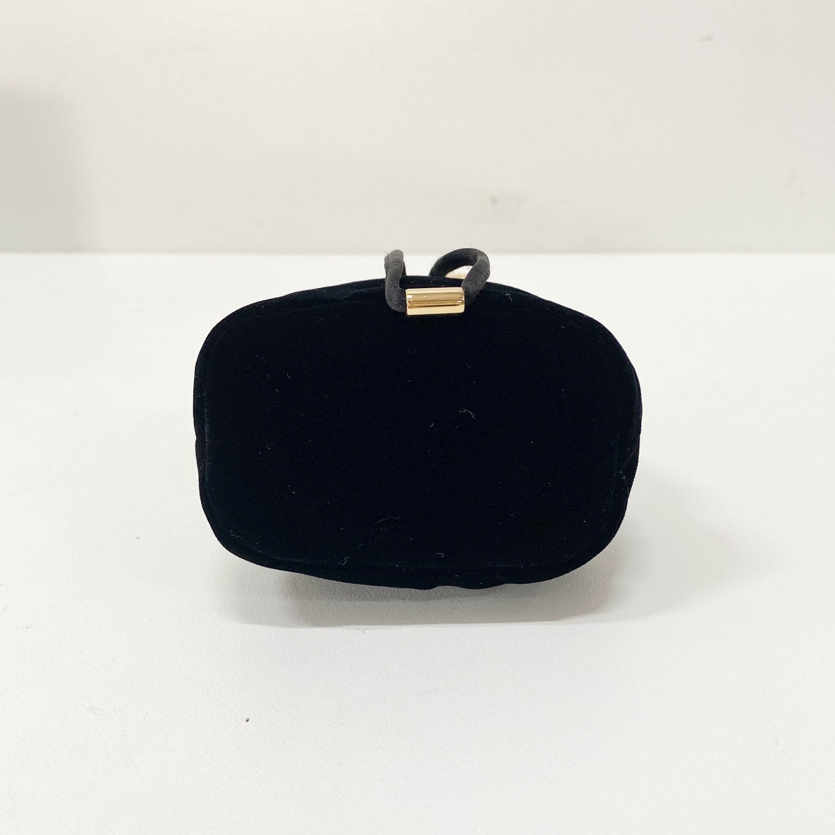 Gold Chain Black Velvet Mini Pouch Bag