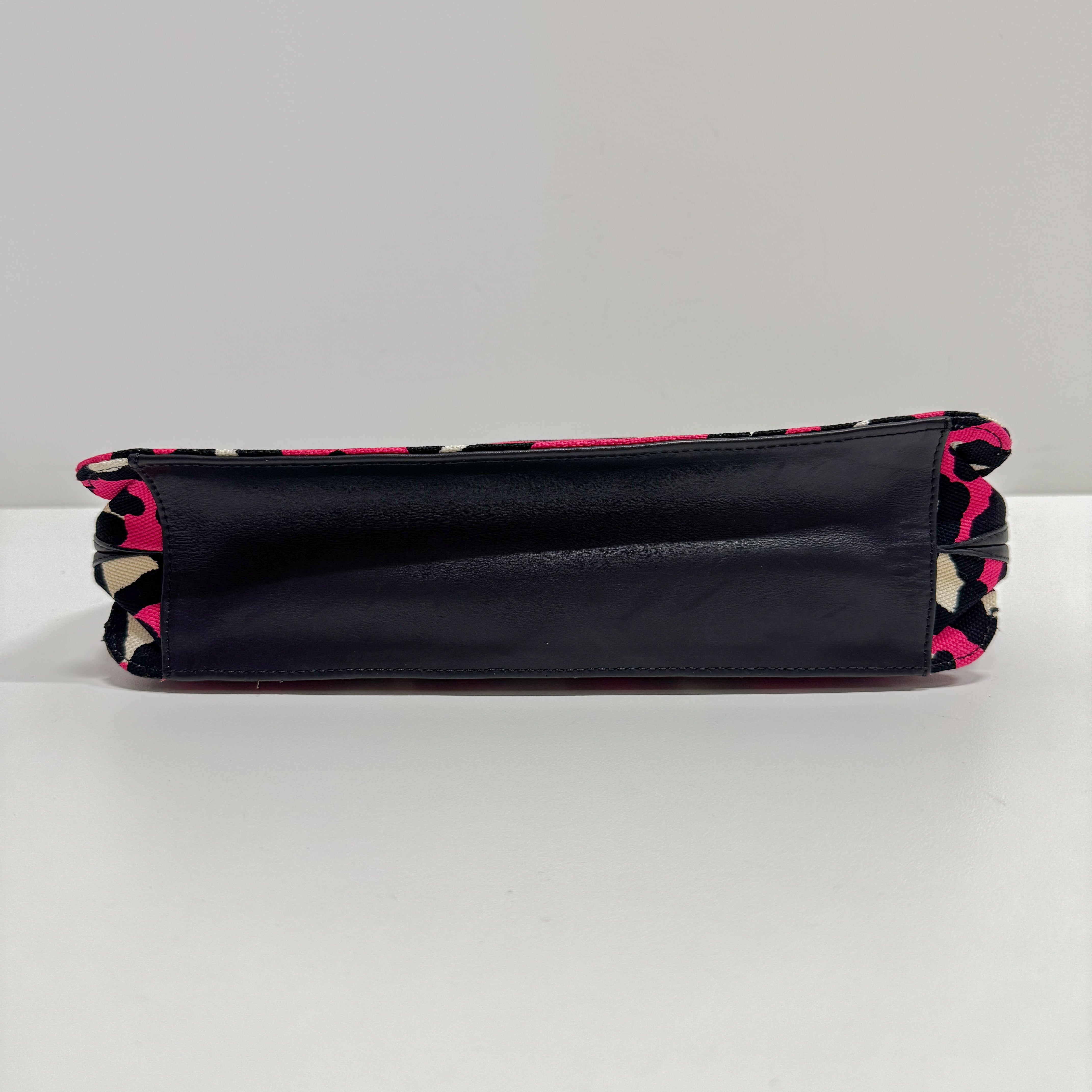 Pink Leopard Print Cotton Shoulder Bag