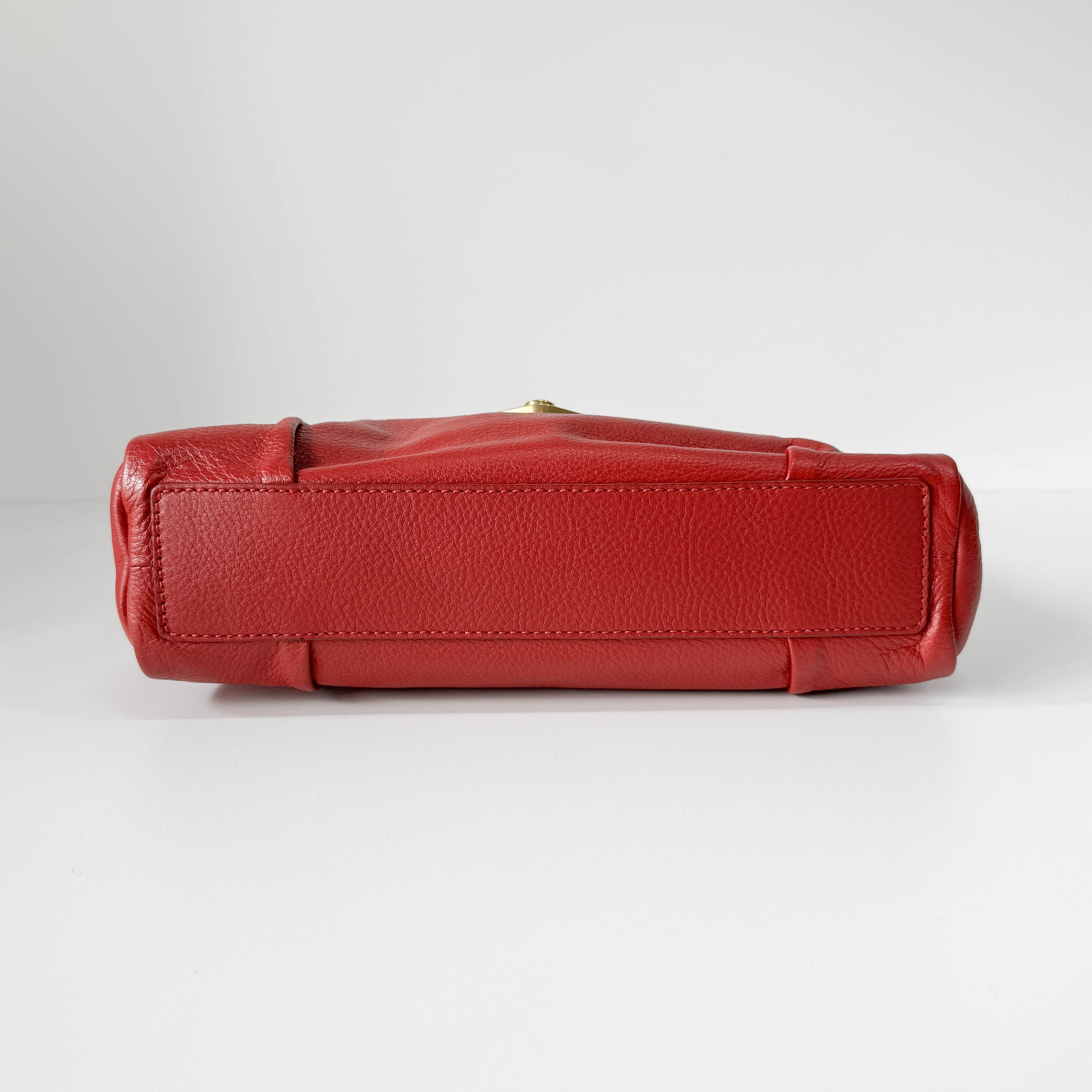 Dandy Red Leather Chain Strap Shoulder Bag