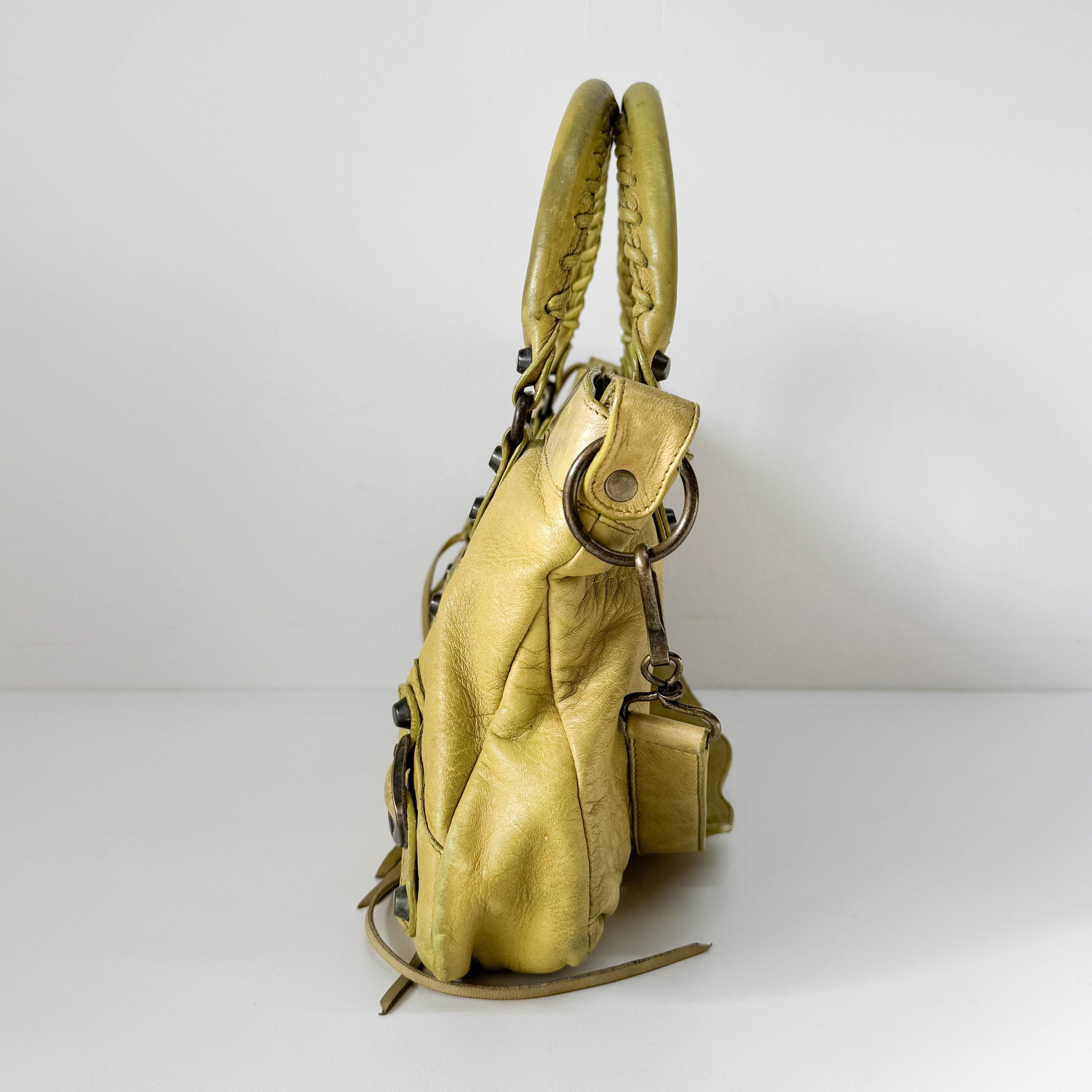 The First Soft yellow Calfskin Leather Two Way Bag