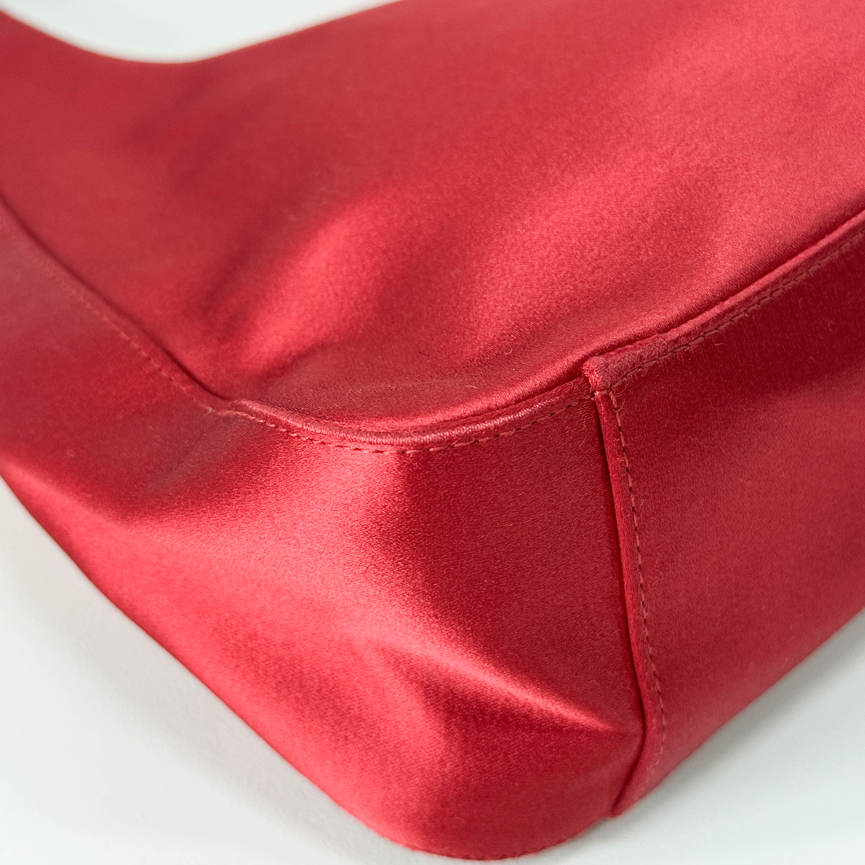 Red Satin Shoulder Bag