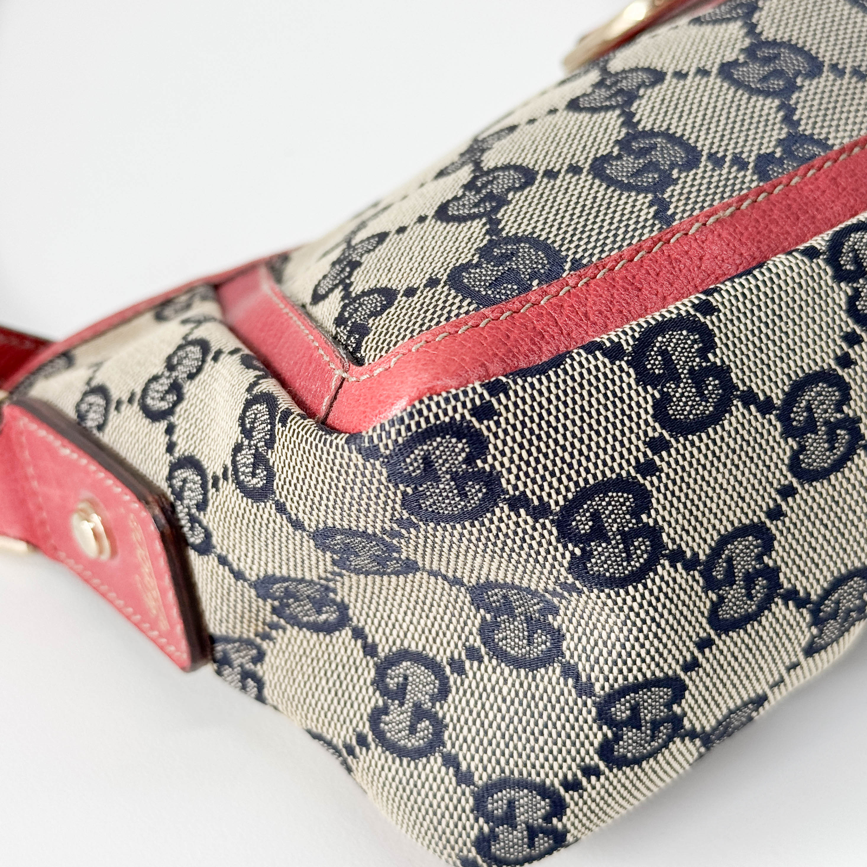 Abbey D-Ring Red Canvas Shoulder Bag